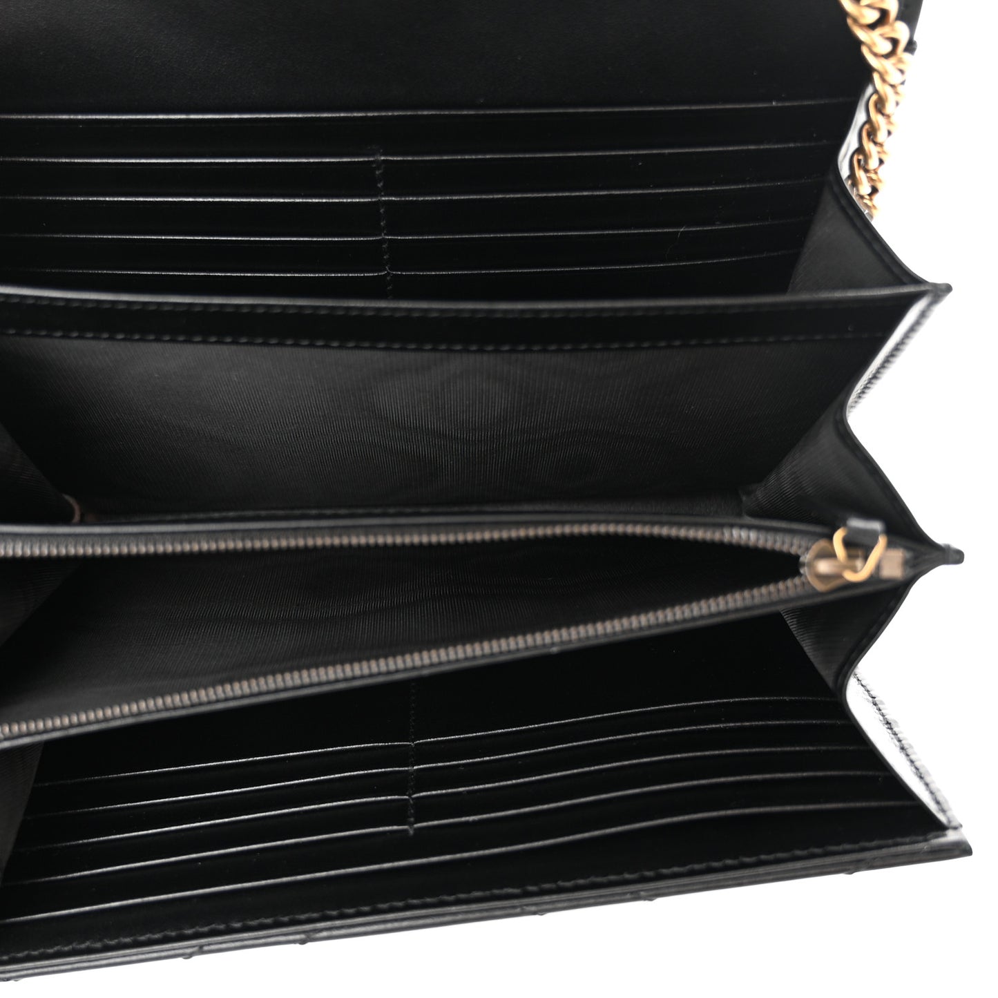 Calfskin Matelasse GG Marmont Chain Wallet Black