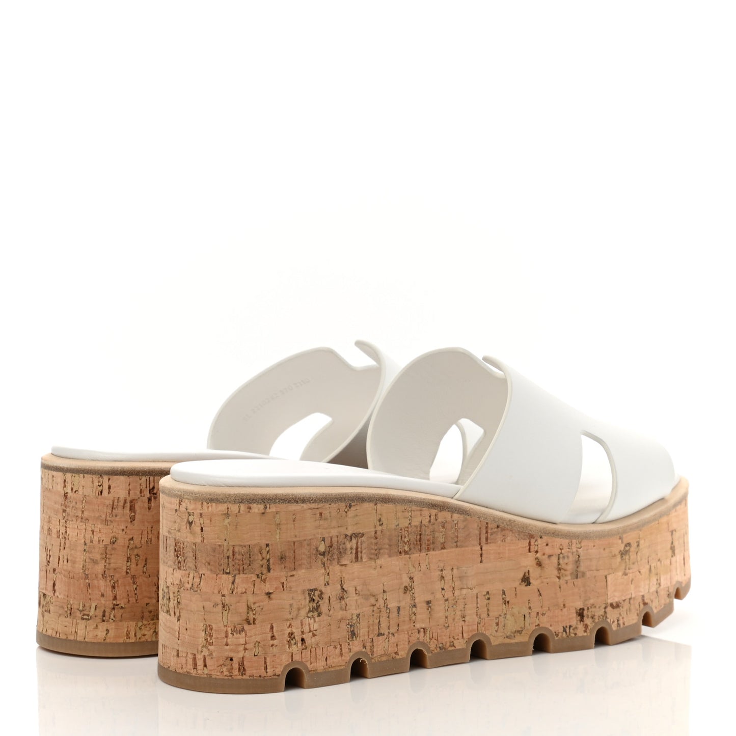 Calfskin Cork Eze 30 Sandals 37 White