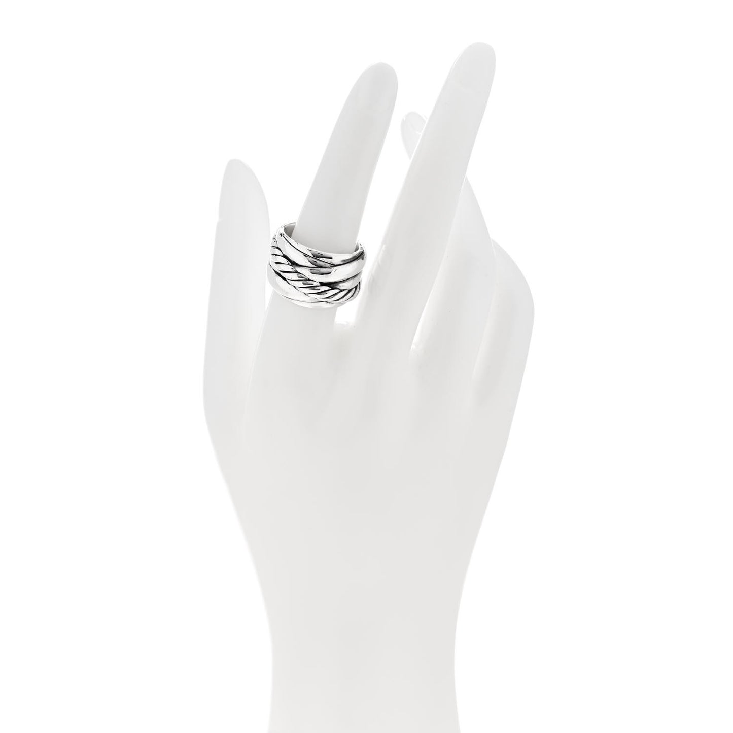 Sterling Silver Wide Cable Ring 54 7