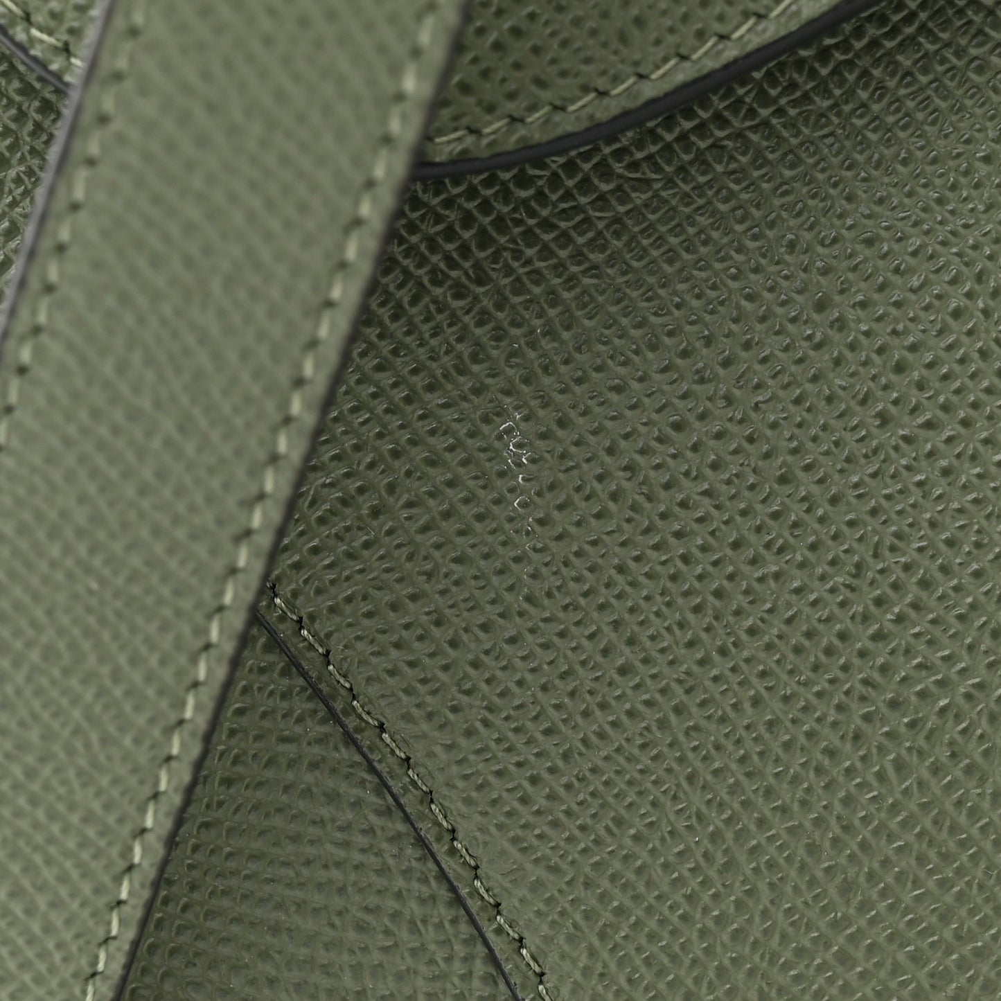 Grained Calfskin Saddle Bag With Strap Sage
