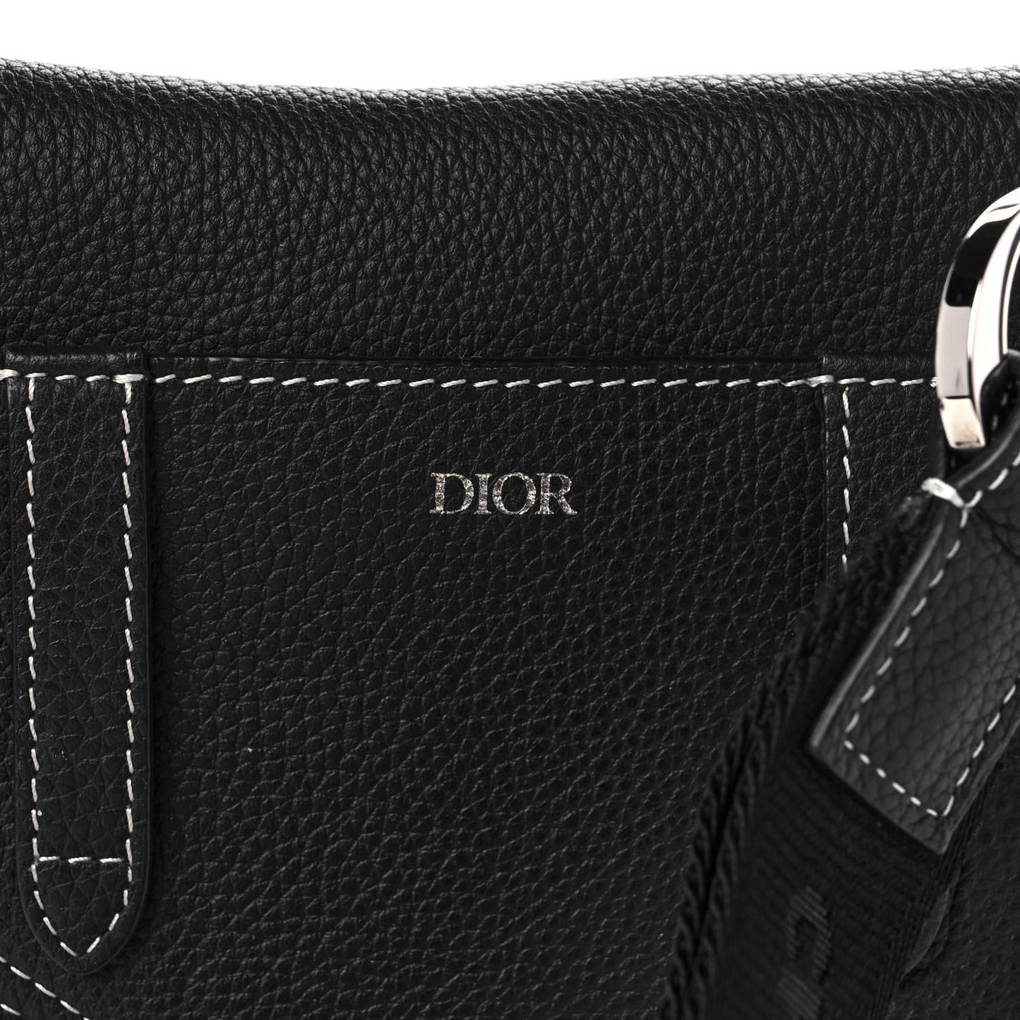 X KAWS Grained Calfskin Saddle Wristlet Black