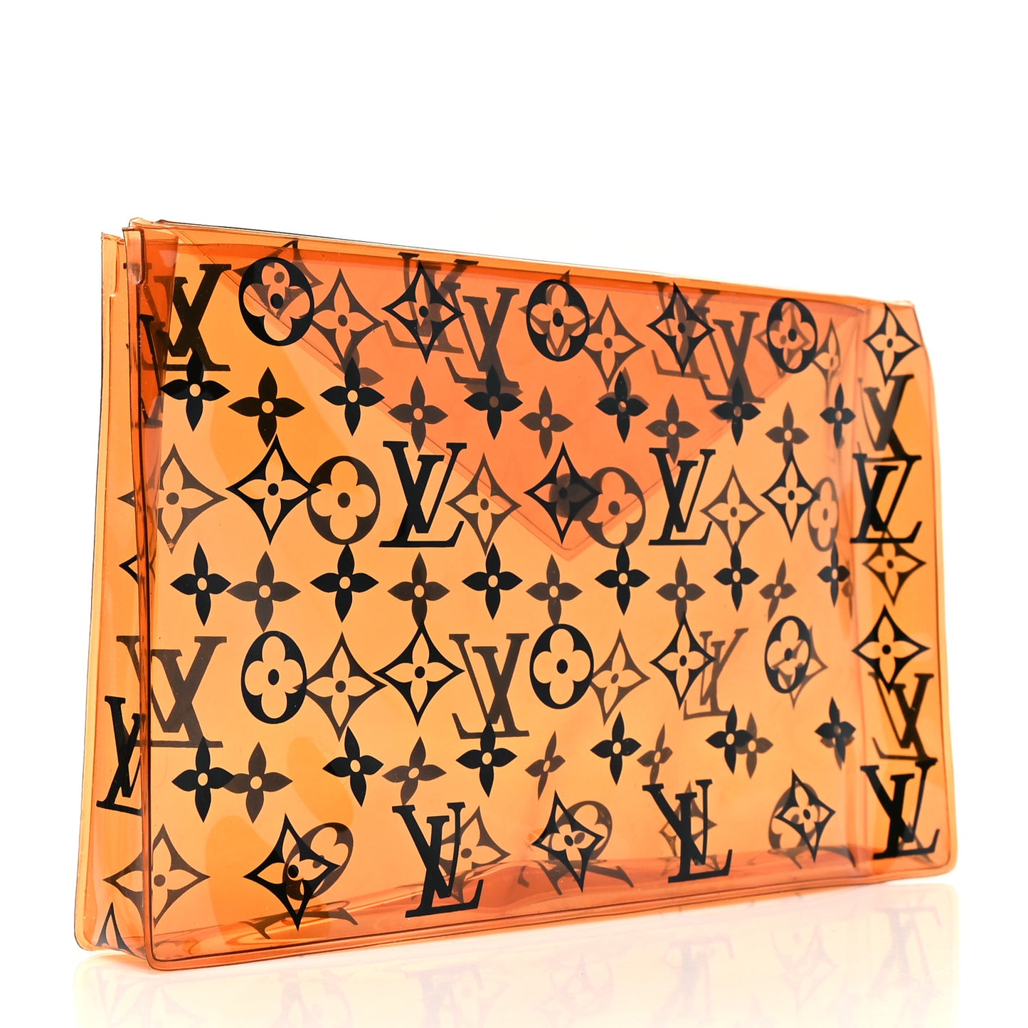 PVC Monogram Printed Envelope Pouch Orange