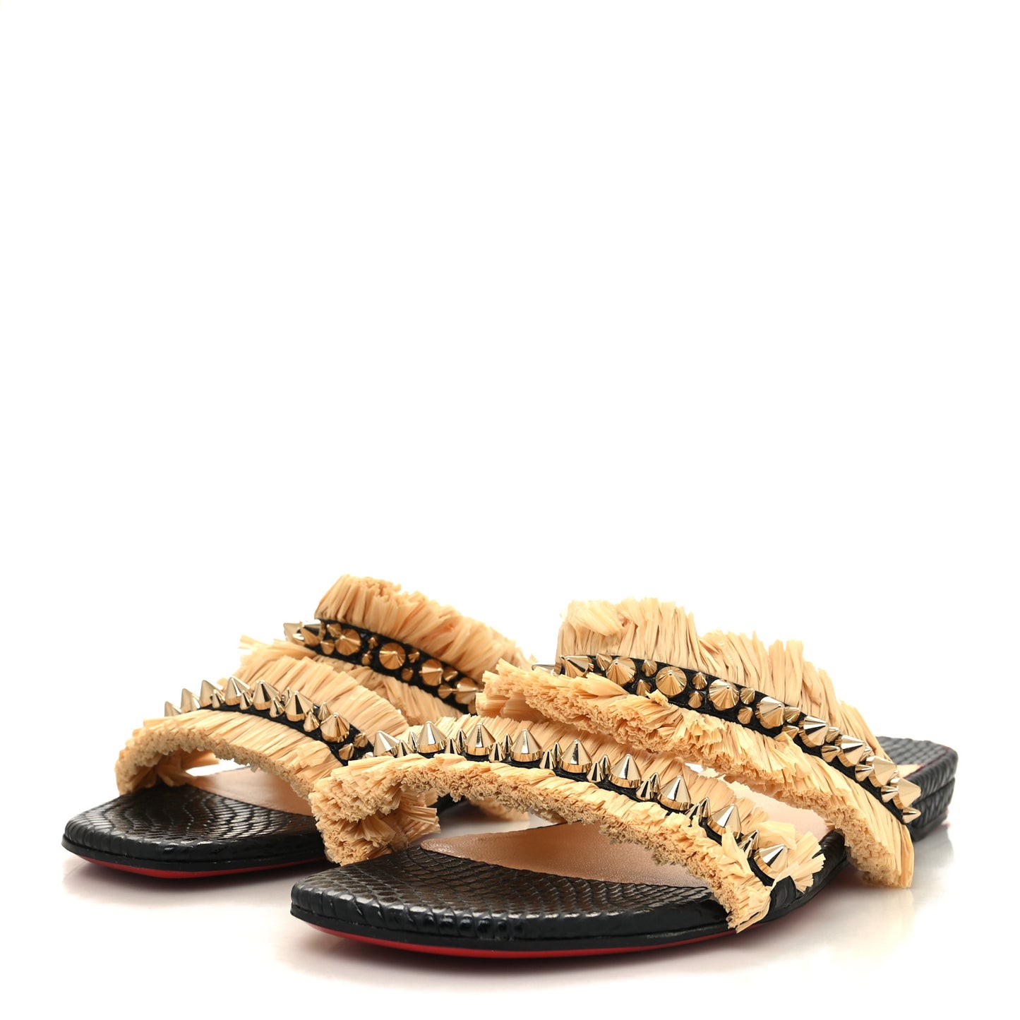 Jurassic Calfskin Rafia Voltinoudou Sandals 37 Black Savane