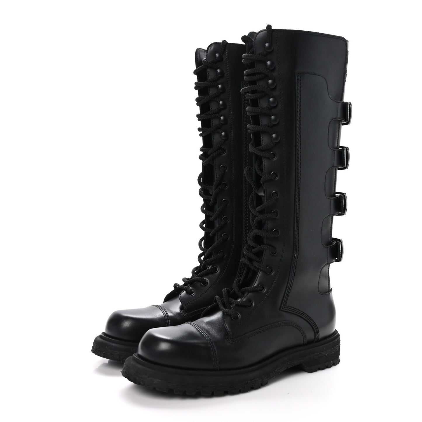 Matte Calfskin Diorebel High Boots 39 Black