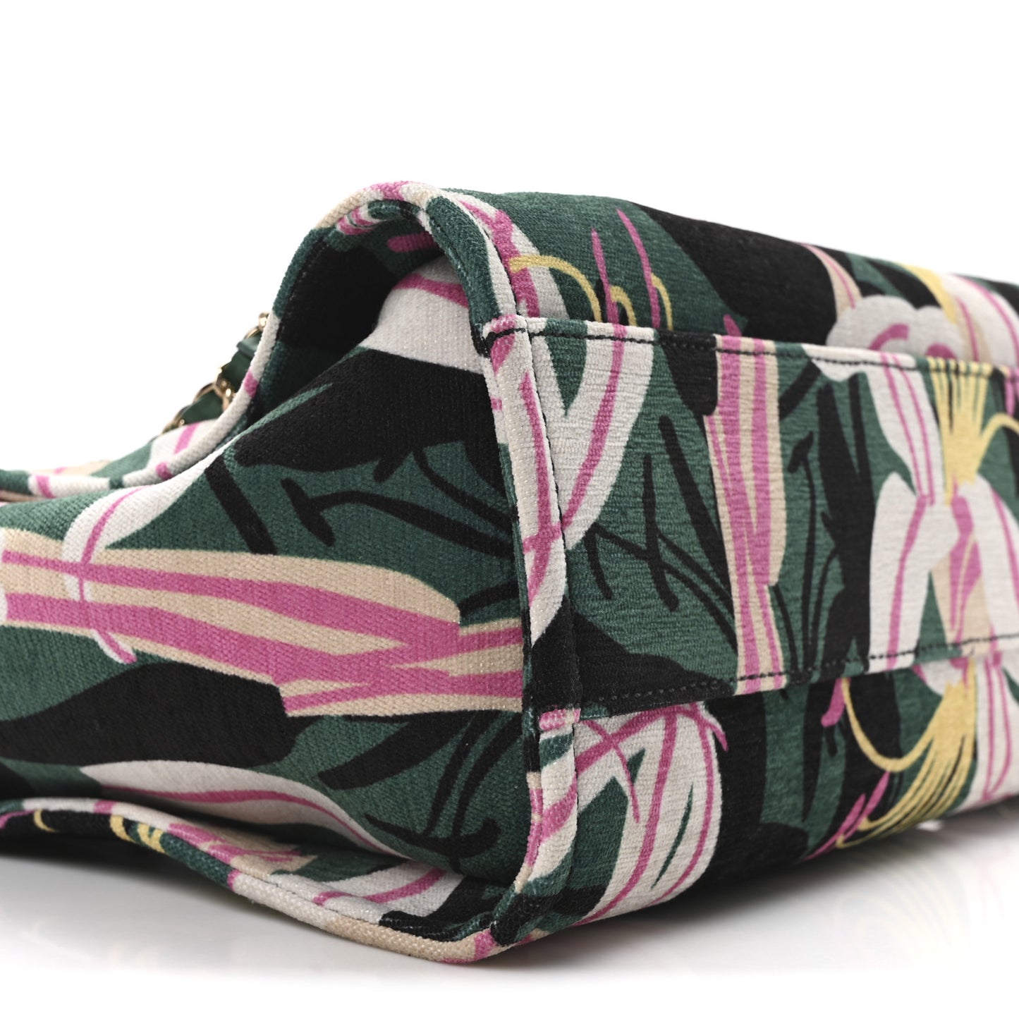 Velvet Calfskin Beaded Small Deauville Tote Pink Green Black