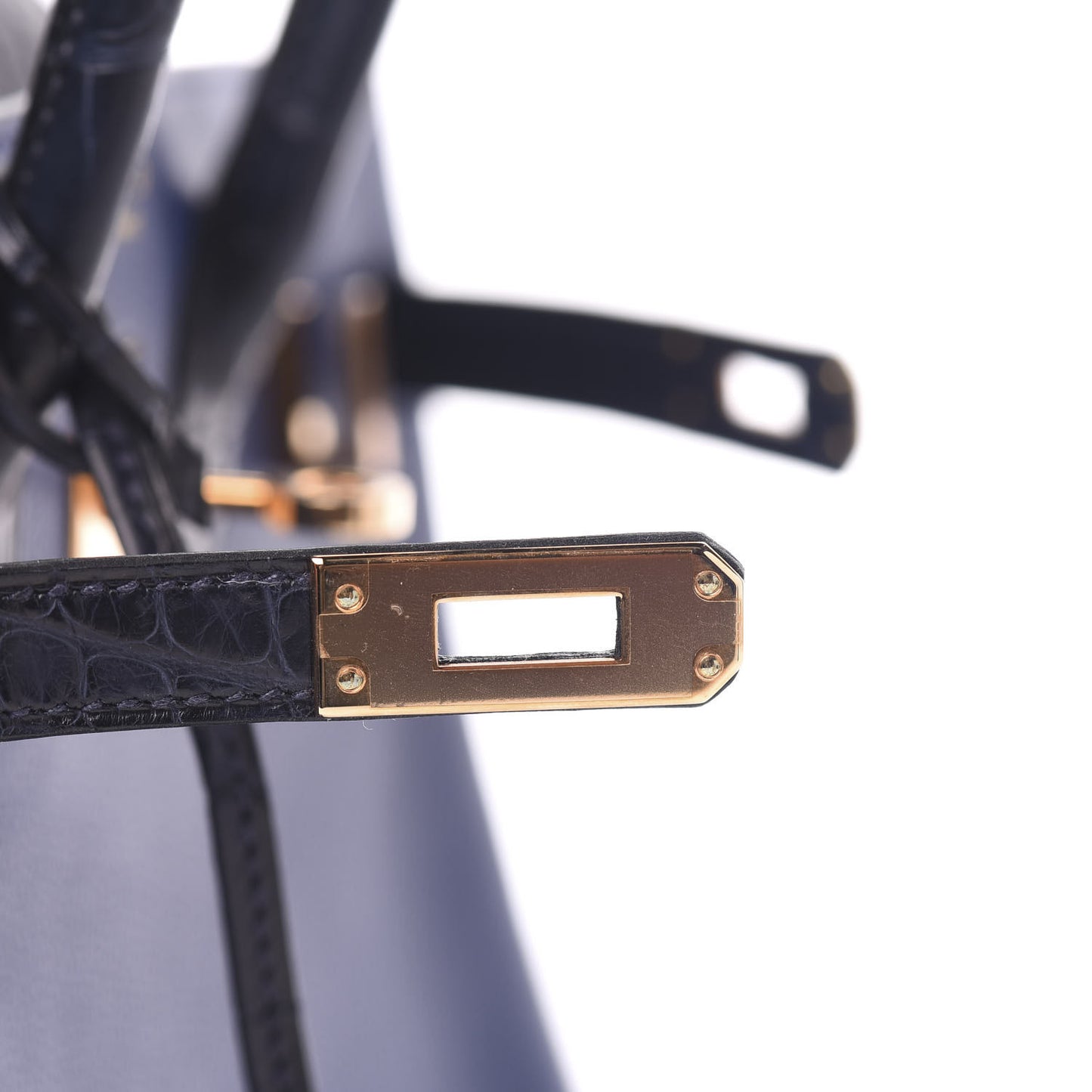 Taurillon Novillo Matte Alligator Birkin Touch 25 Bleu Saphir Marine