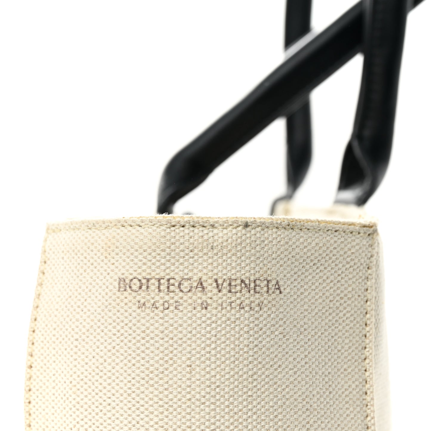 Canvas Intrecciato Large Arco Tote Beige Black