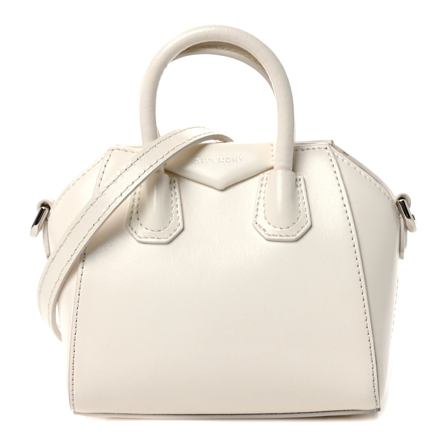 Shiny Lord Calfskin Micro Antigona Ivory