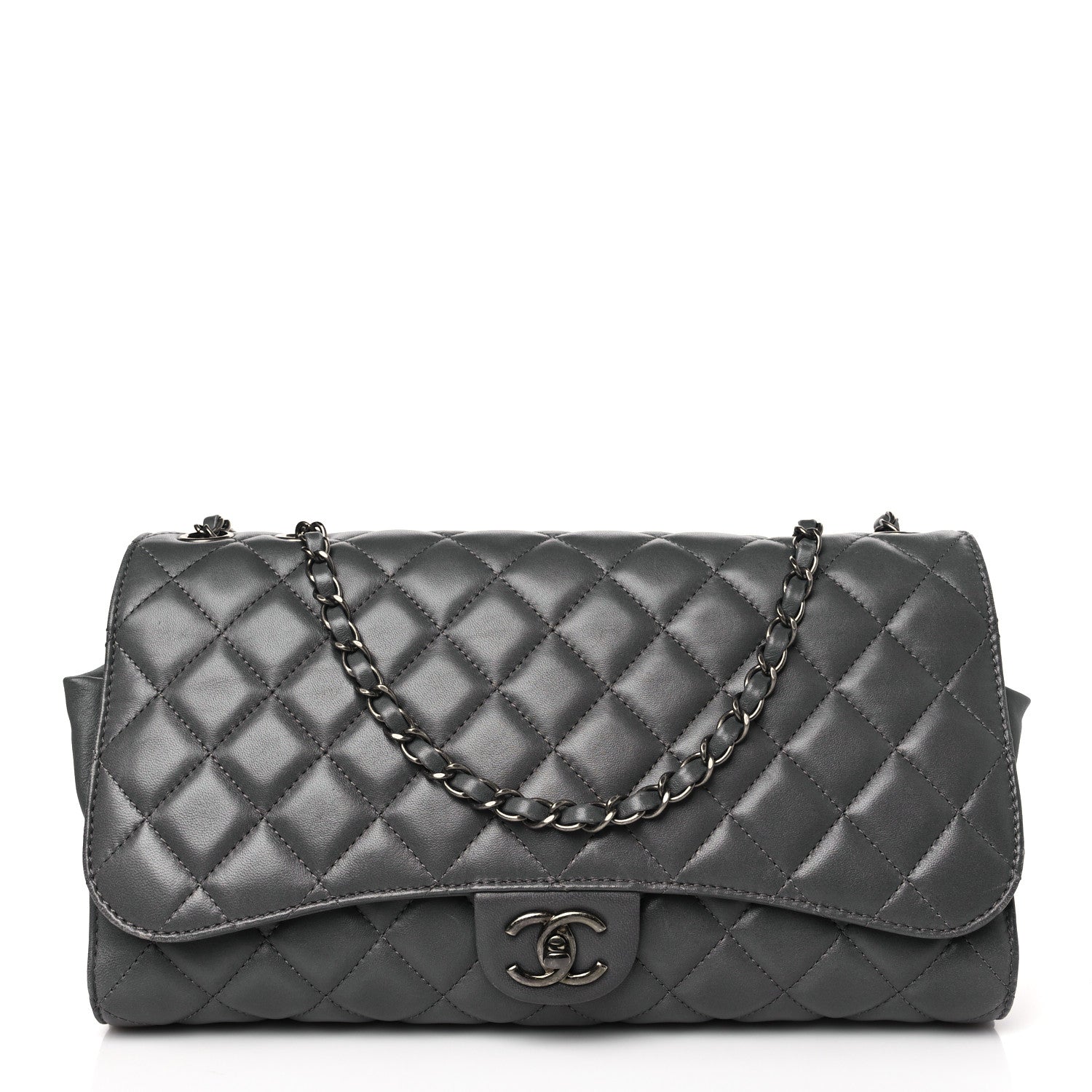 Chanel Lambskin Quilted Jumbo Grocery By Chanel Drawstring