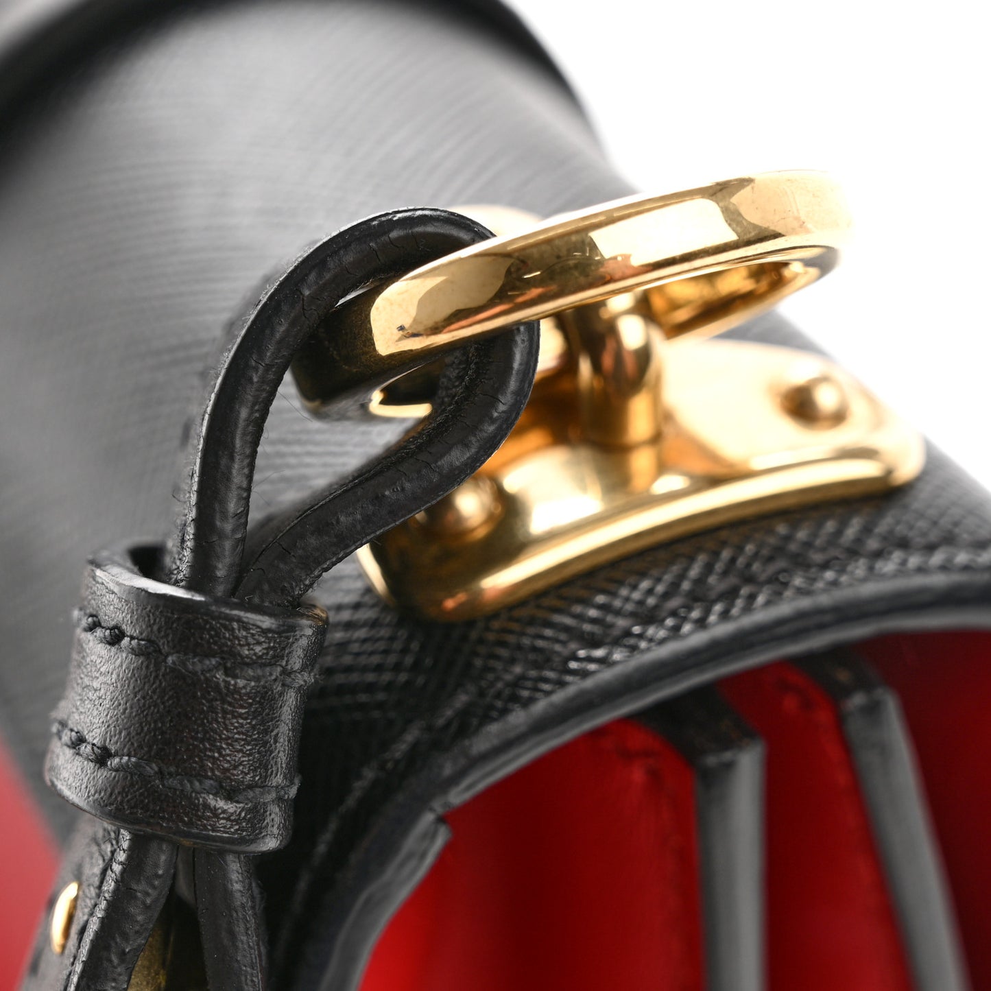 City Calfskin Saffiano Cahier Hearts Bag Fuoco Black