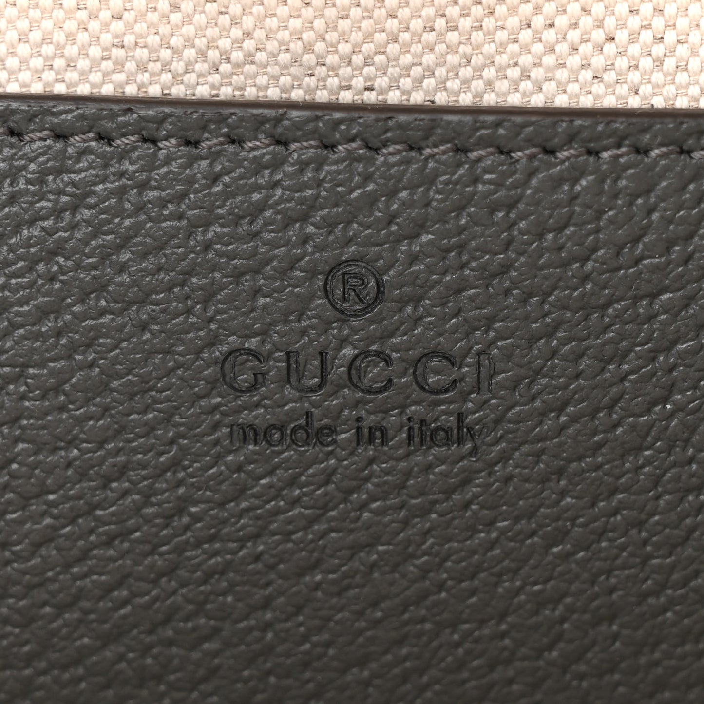 GG Supreme Monogram Textured Dollar Calfskin Small Ophidia Top Handle Shoulder Grey Black Graphite Grey
