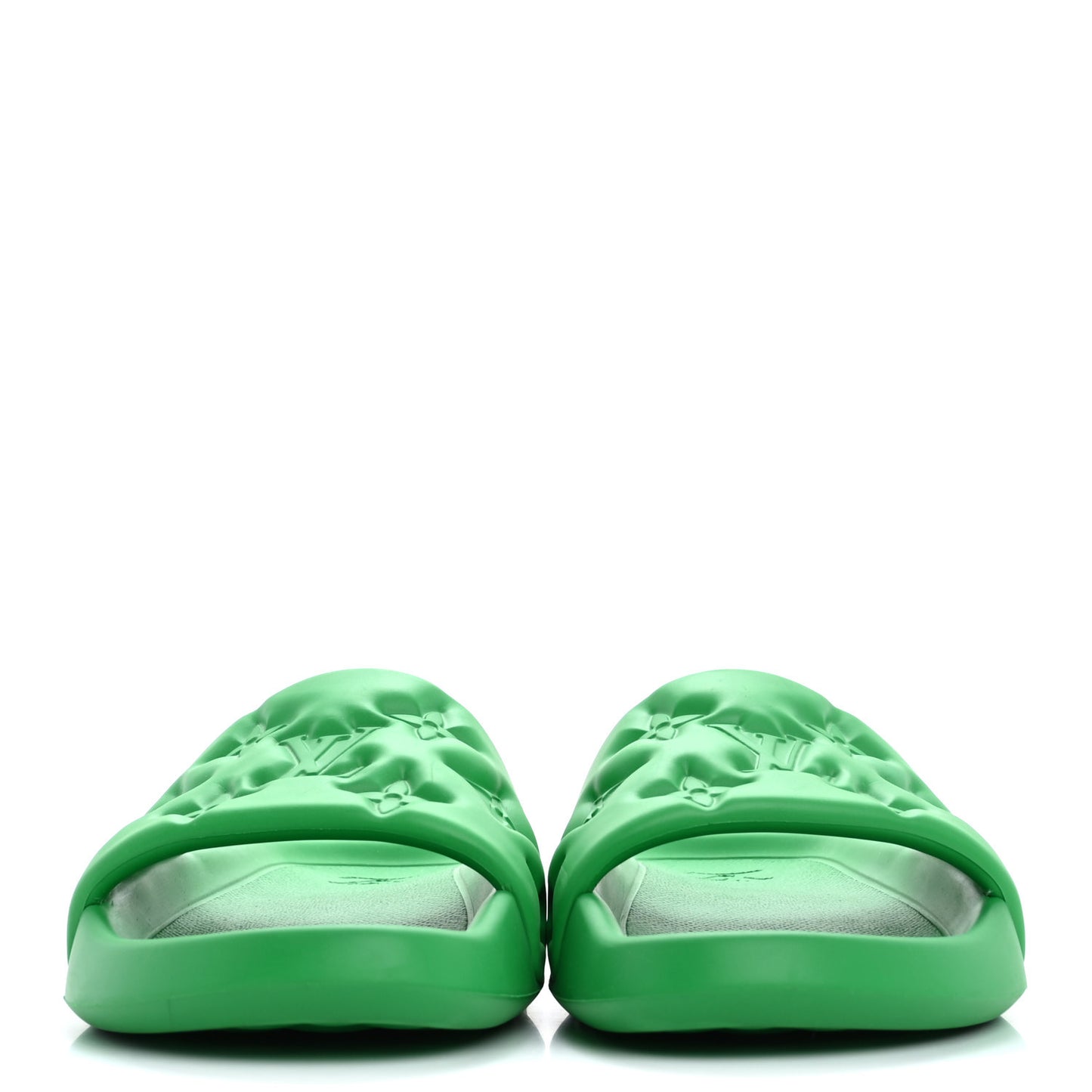 Rubber Embossed Monogram Mens Waterfront Mules 10 Green