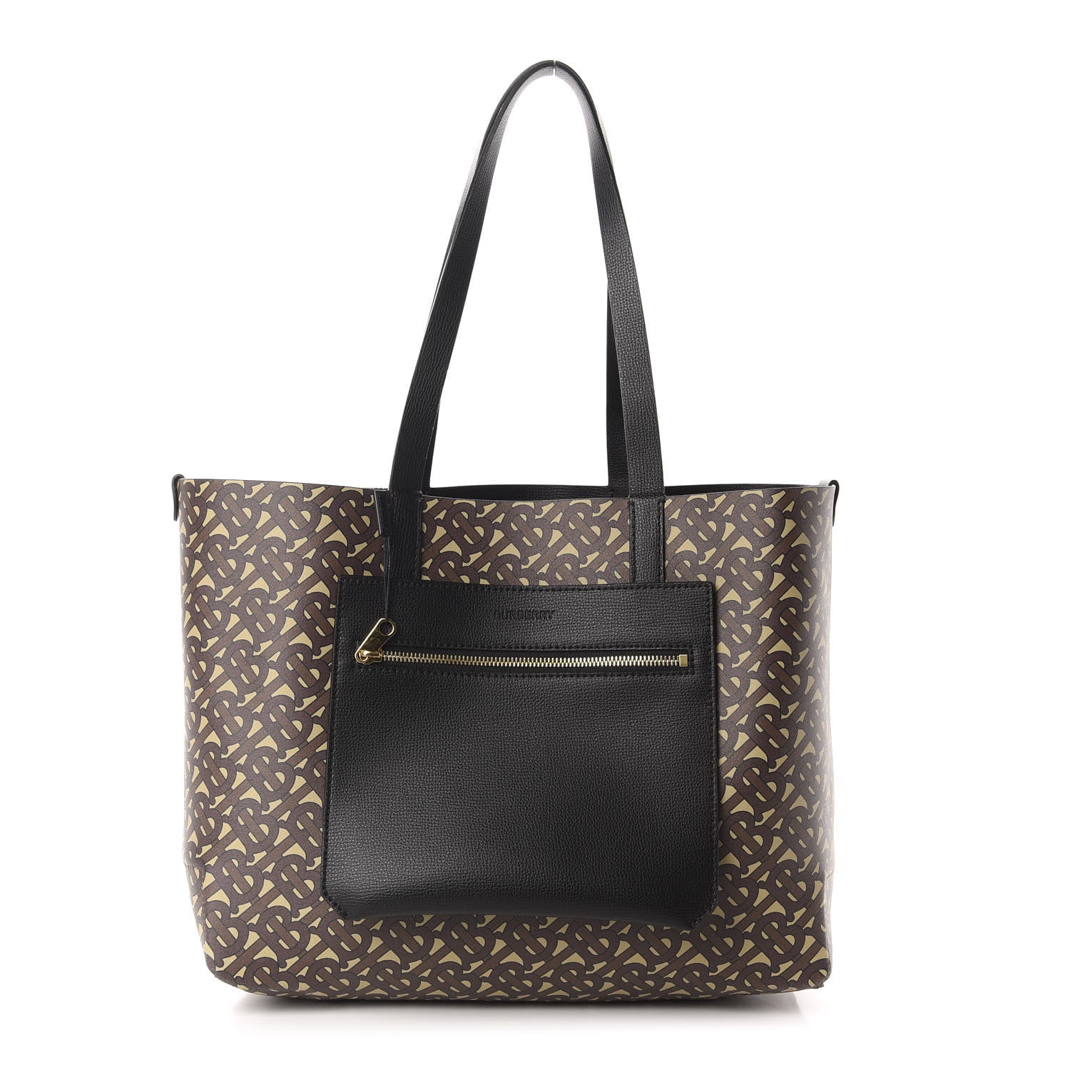Burberry Calfskin TB Motif Embossed Medium Tote Black 10 of 16