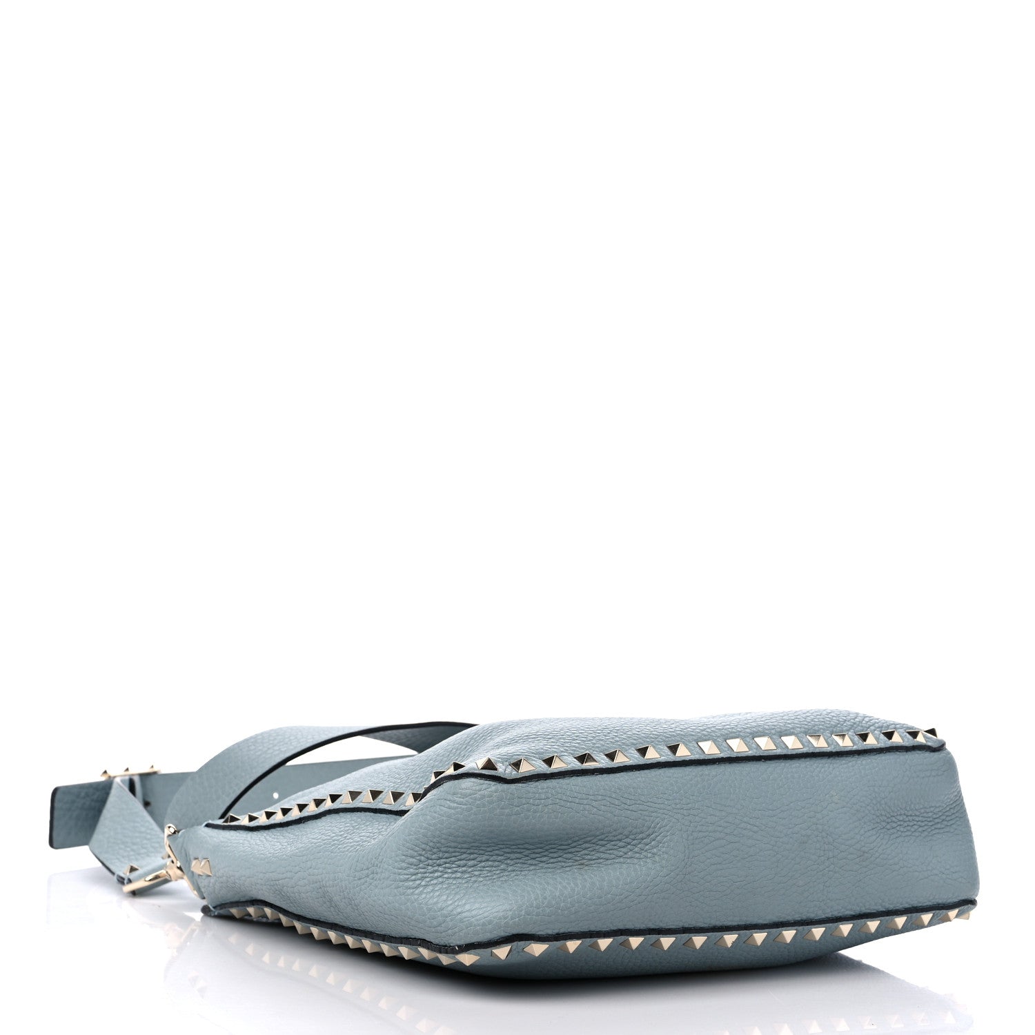 Valentino Garavani Pebbled Calfskin Small Rockstud Flip-Lock Messenger Bag Light Blue 4 of 15