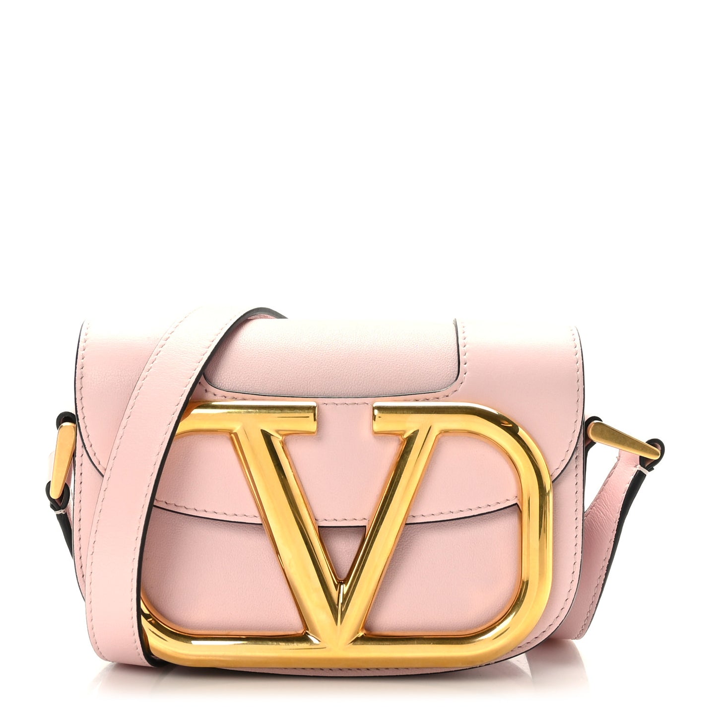 Calfskin Small Supervee Crossbody Bag Rose Quartz