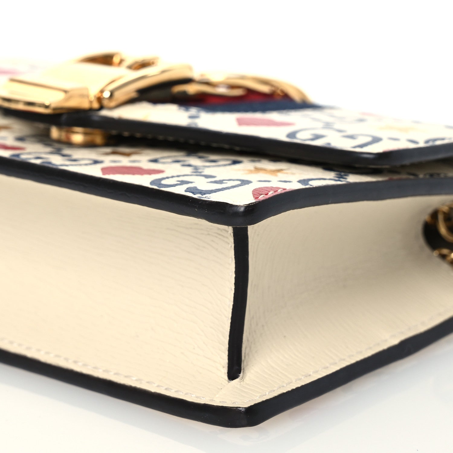 Gucci Textured Calfskin Valentine's Day Super Mini Sylvie Chain Shoulder Bag Ivory 9 of 11