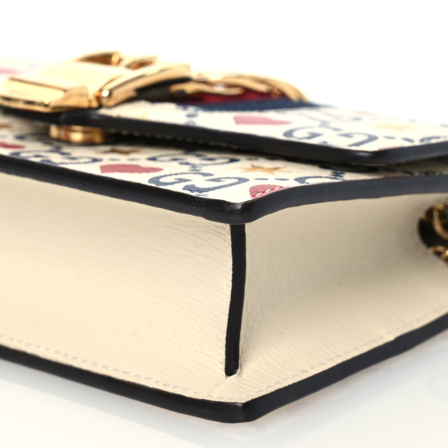 Textured Calfskin Valentine's Day Super Mini Sylvie Chain Shoulder Bag Ivory