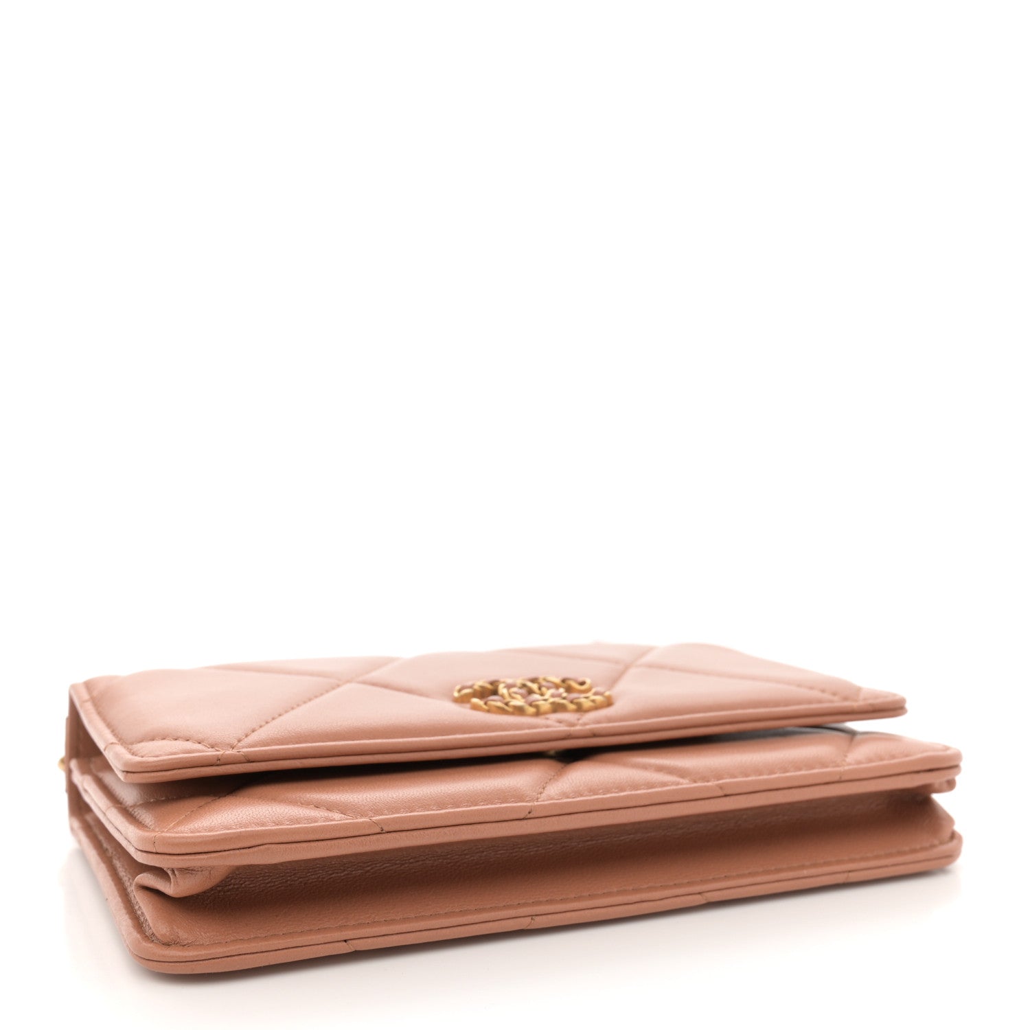 Chanel Lambskin Quilted Chanel 19 Wallet On Chain WOC Brown 4 of 13