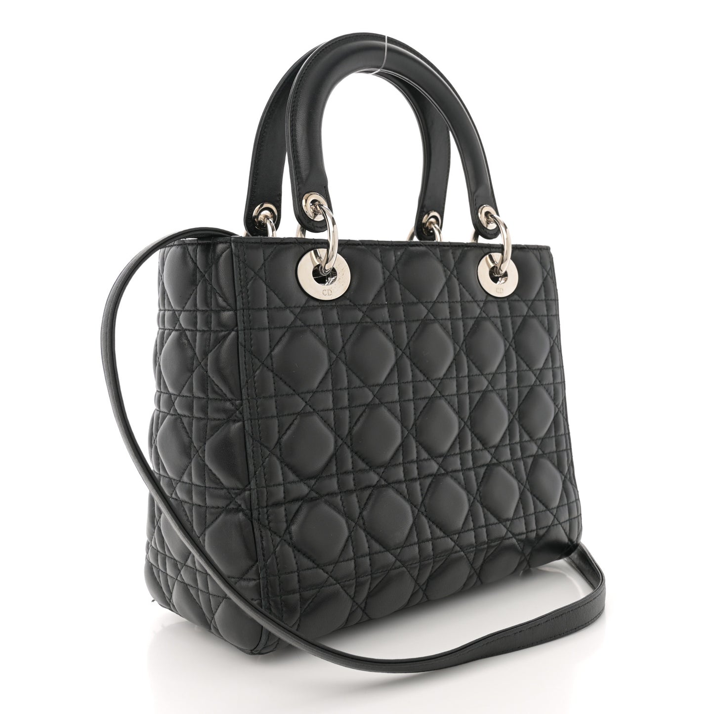 Lambskin Cannage Medium Lady Dior Black
