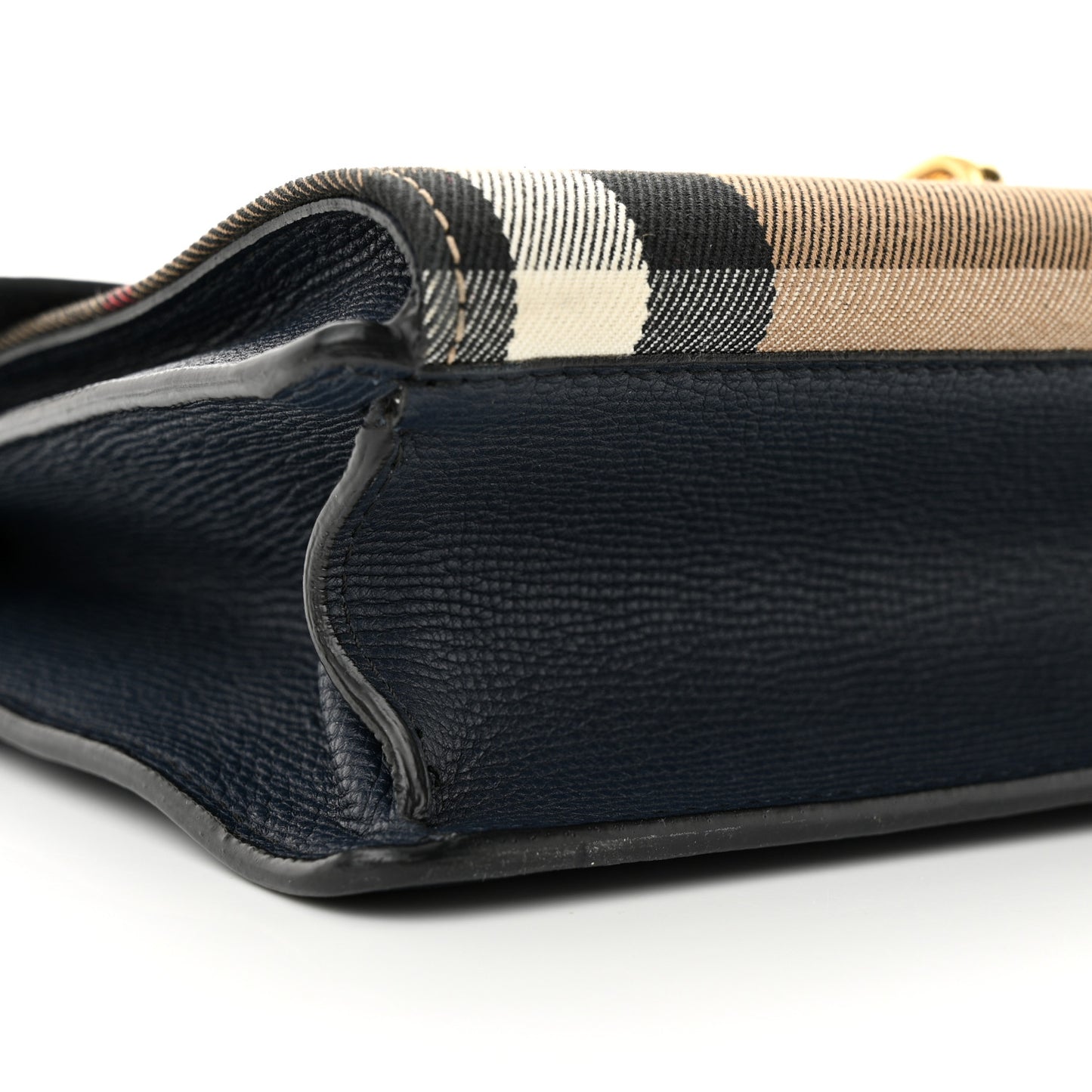 Derby Calfskin House Check Small Macken Crossbody Bag Ink Blue