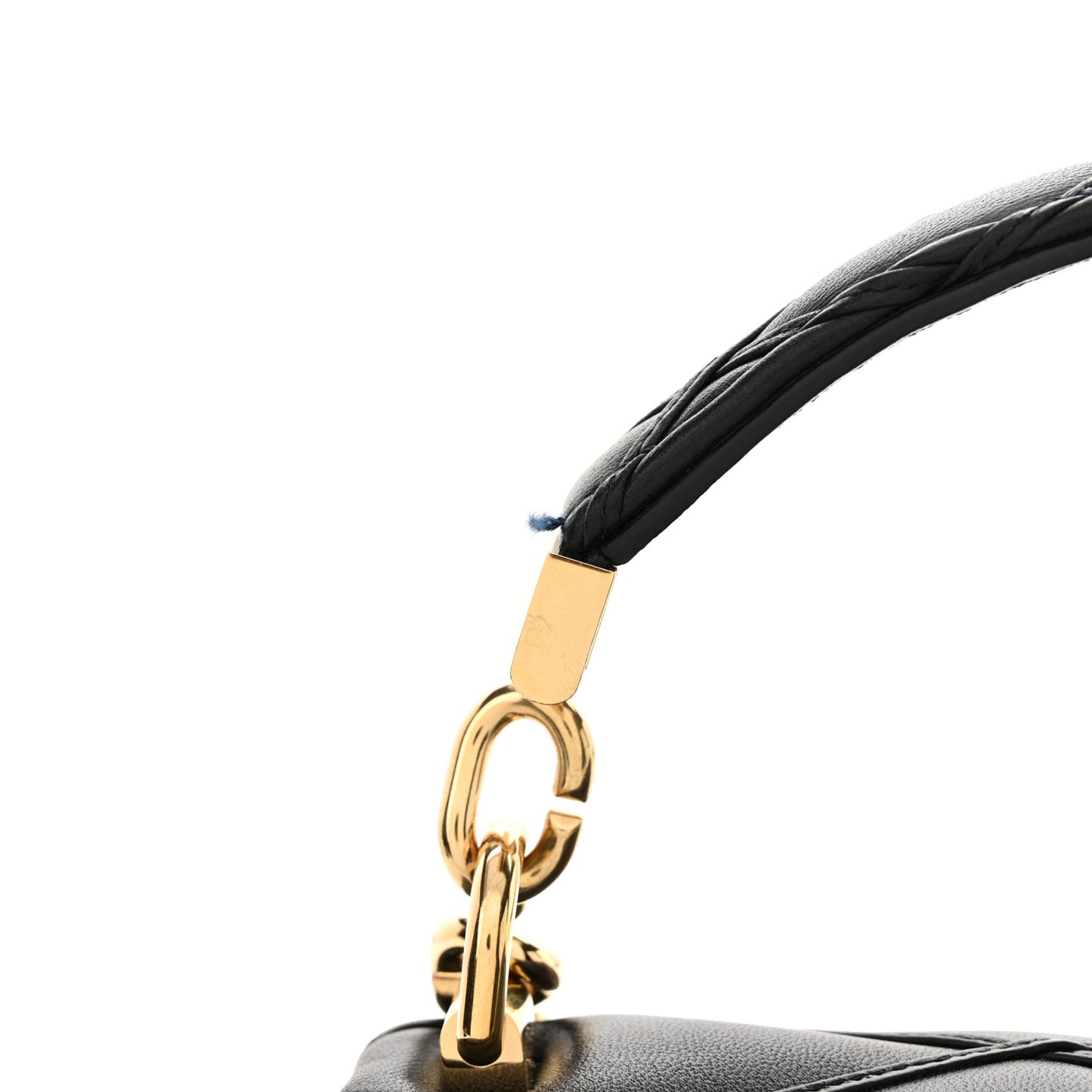 Lambskin Malletage Top Handle GO-14 MM Bleu Marine
