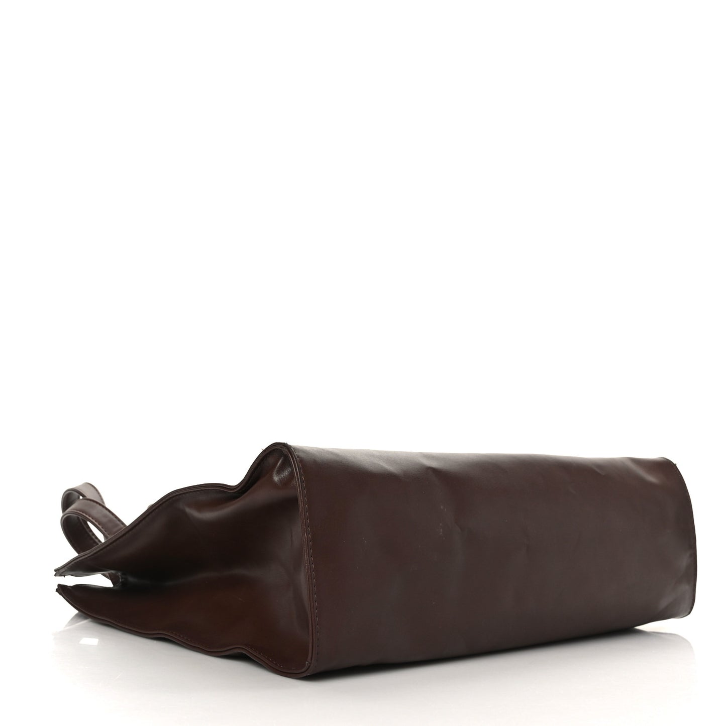 Vegan Leather Medium Shopping Bag Dark Brown
