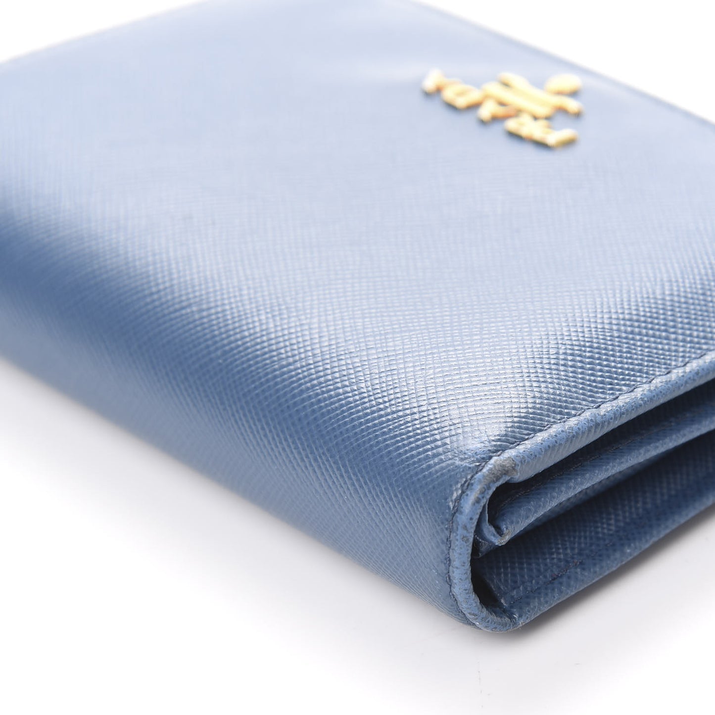 Saffiano Metal Compact Snap Bi-Fold Wallet Cobalto