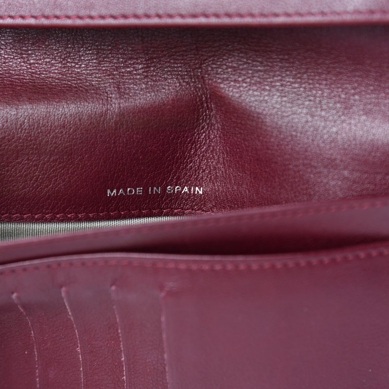 Chanel Patent Quilted Brilliant Yen Wallet Burgundy 8 of 10