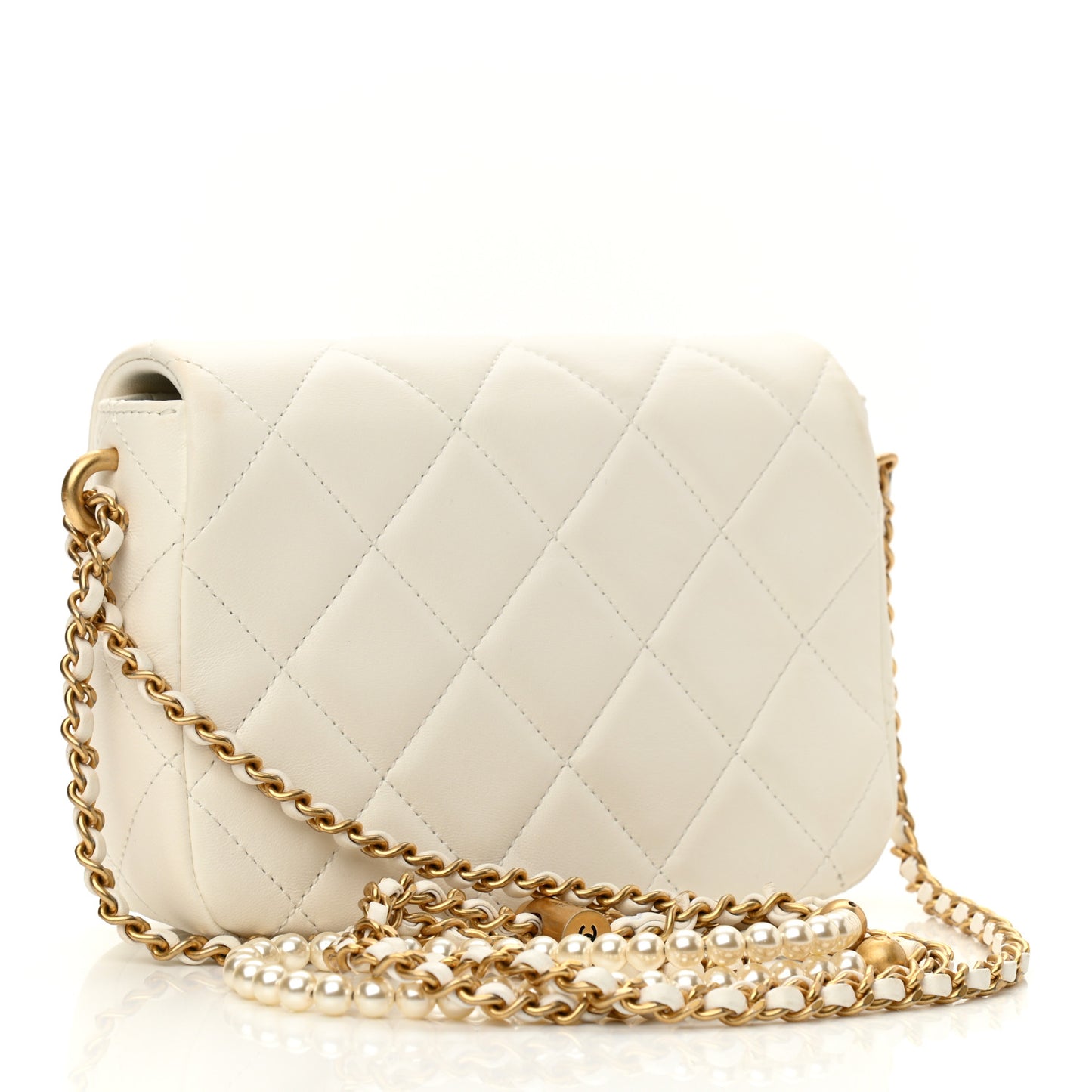 Lambskin Quilted Mini My Perfect Flap White