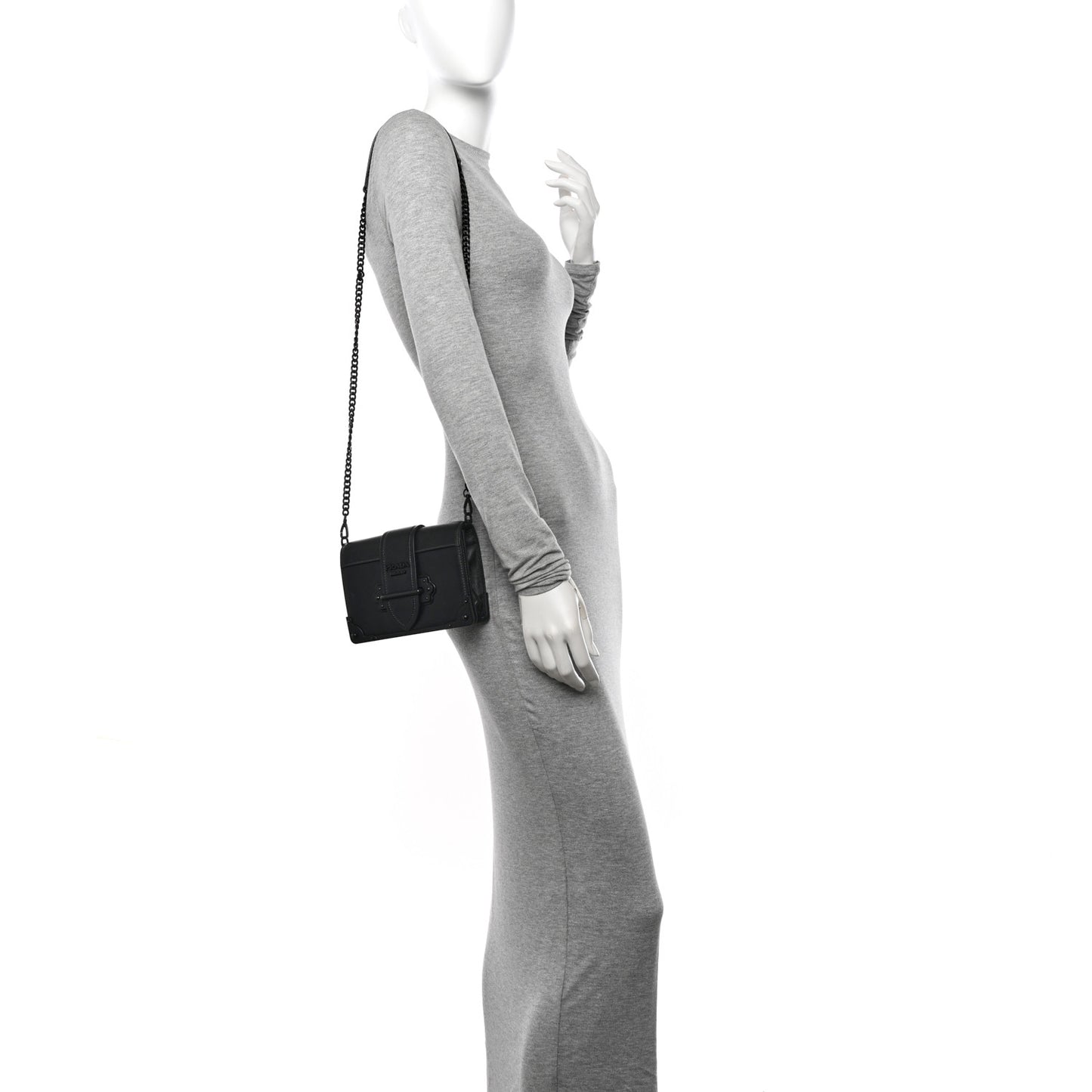 City Calfskin Saffiano Cahier Bag Black