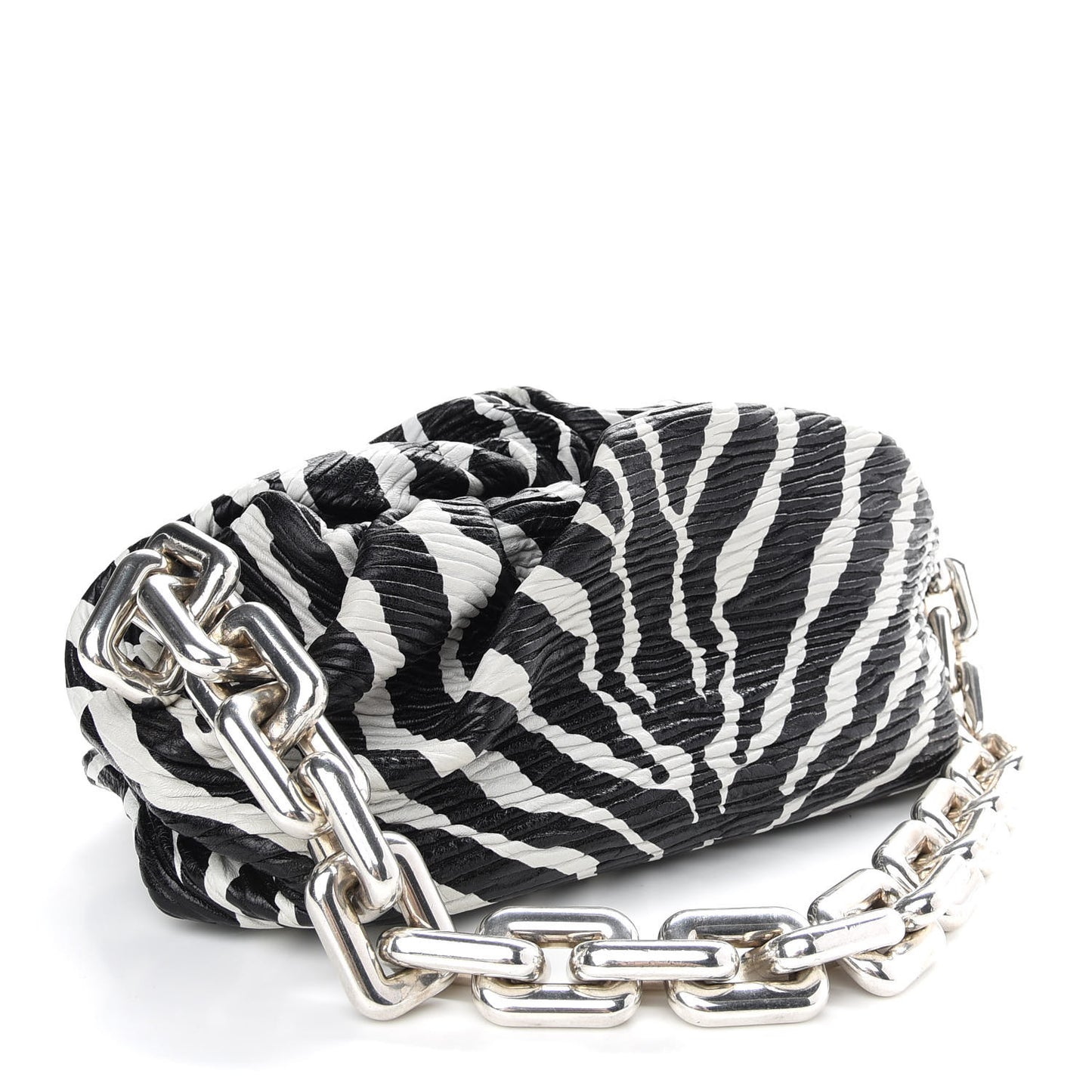 Nappa Zebra Print The Pouch Chain White Black