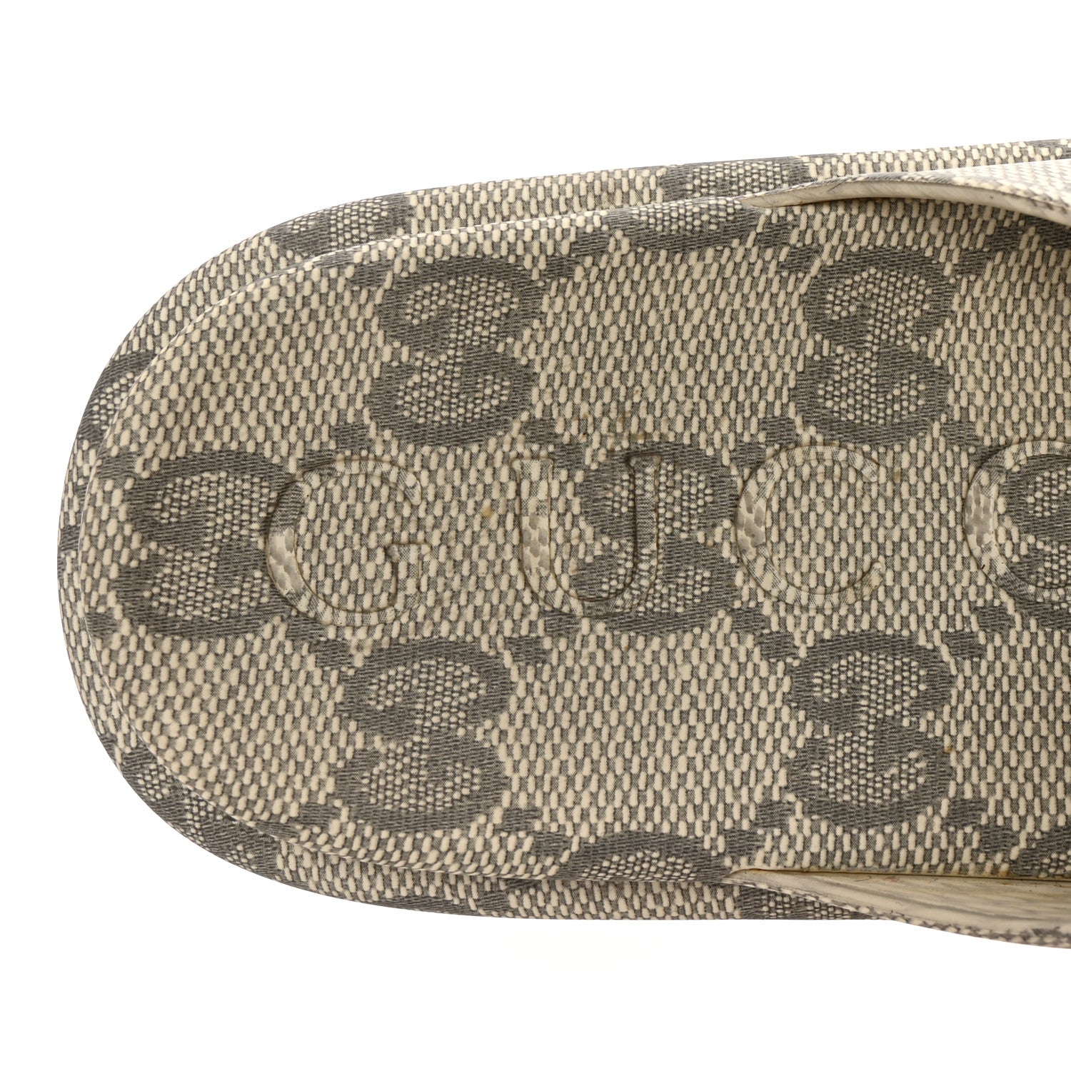 Gucci Cubic Rubber GG Monogram Womens Interlocking G Platform 42mm Slide Sandals 38 Beige Ebony 8 of 8