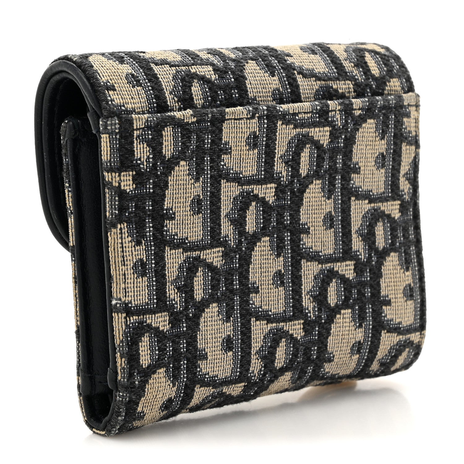 Christian Dior Oblique Saddle Lotus Wallet Blue 3 of 10