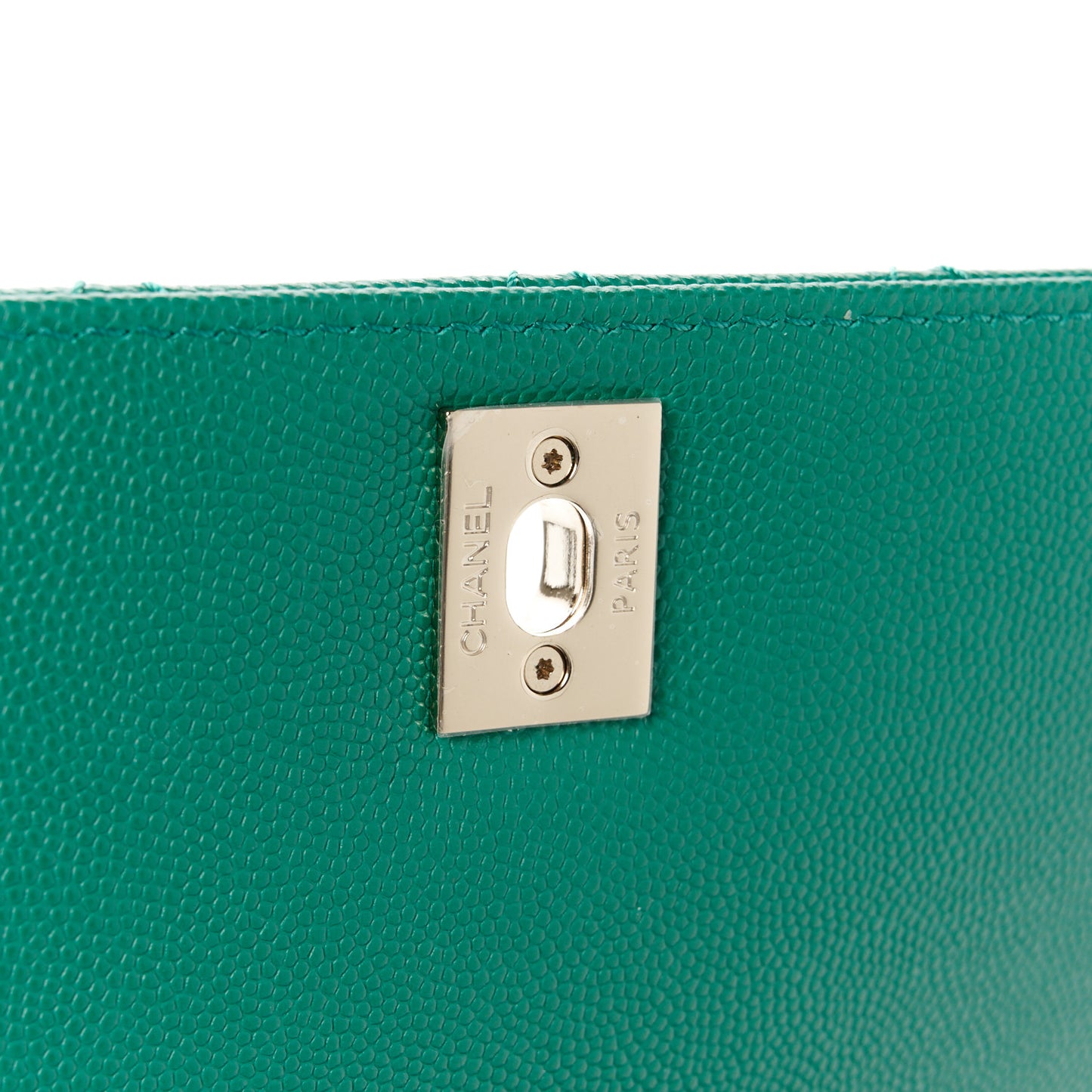 Caviar Quilted Small Coco Handle Flap Green