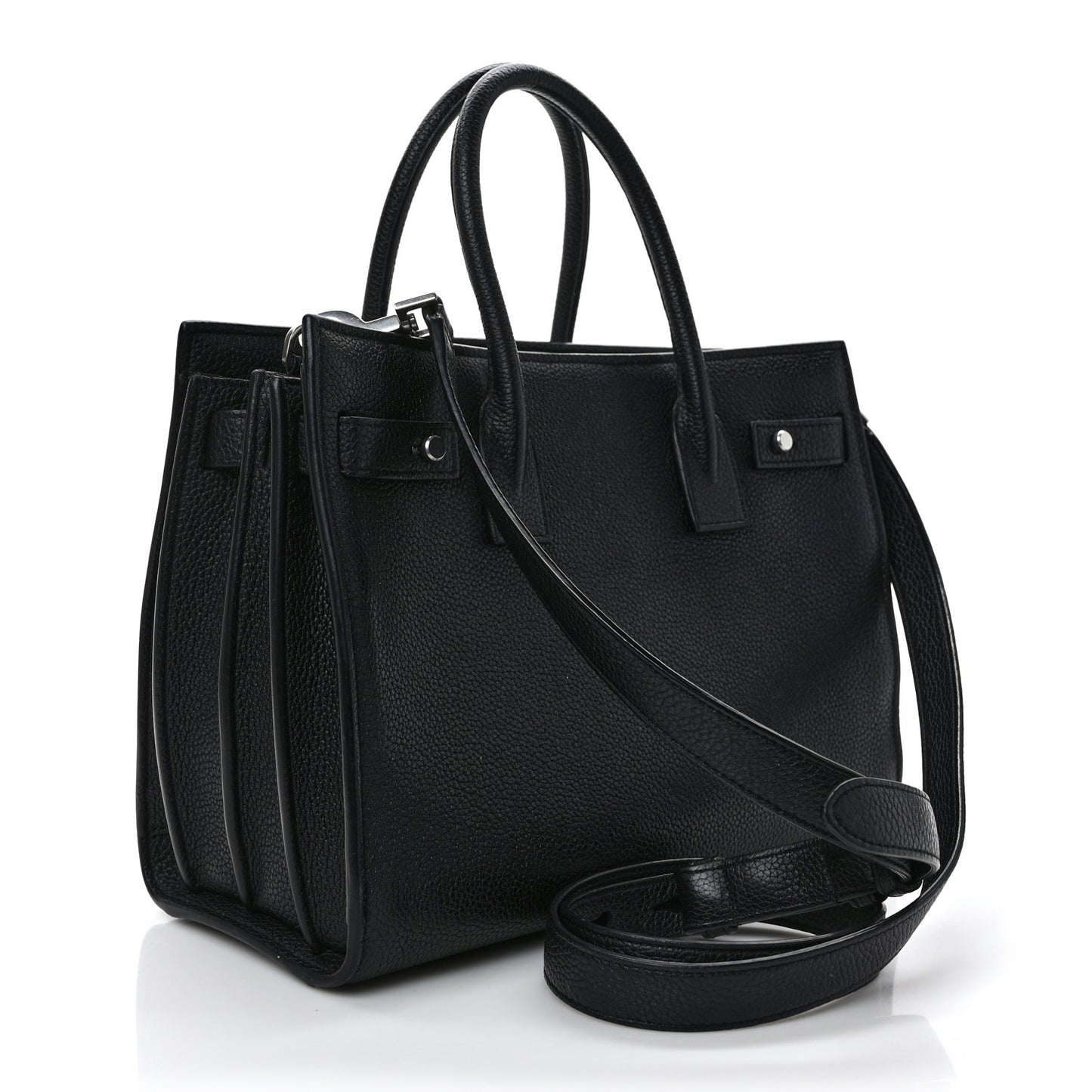 Grained Calfskin Baby Sac De Jour Souple Black