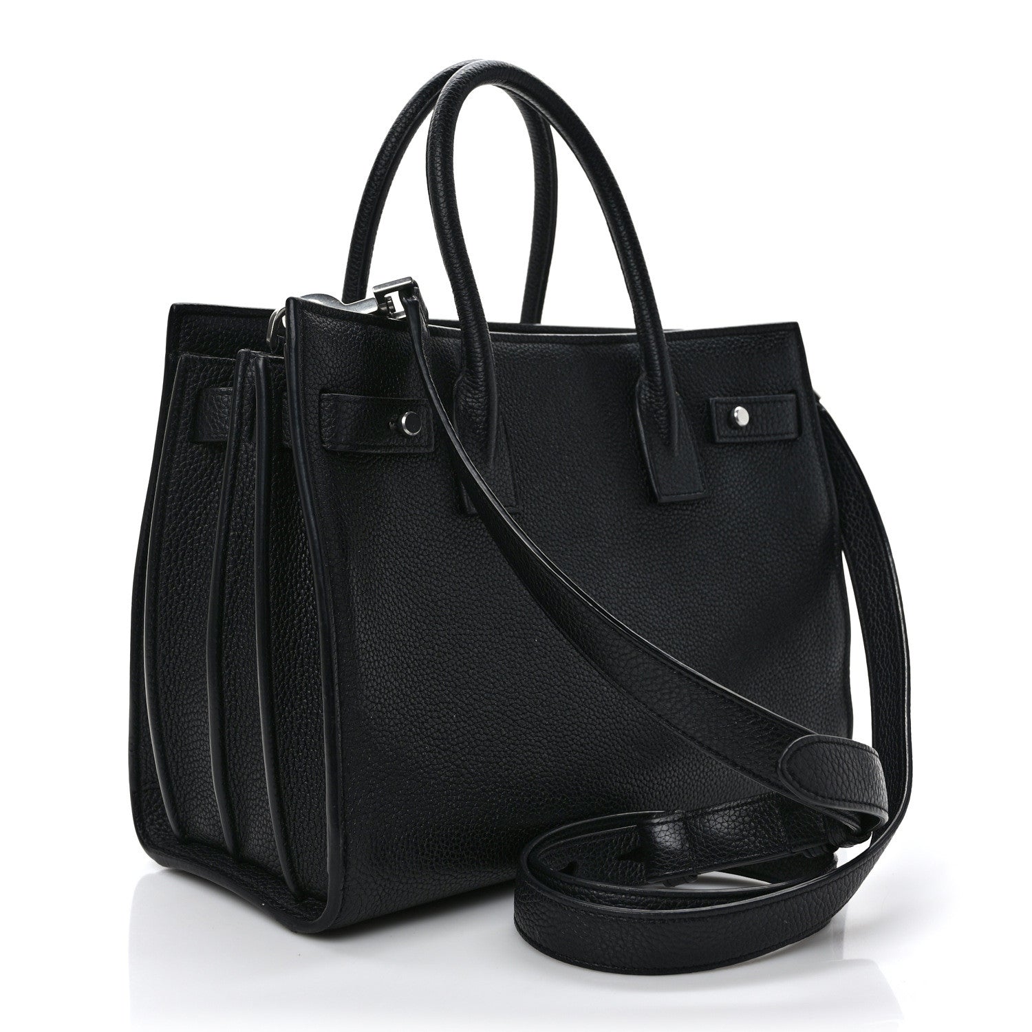 Saint Laurent Grained Calfskin Baby Sac De Jour Souple Black 3 of 11