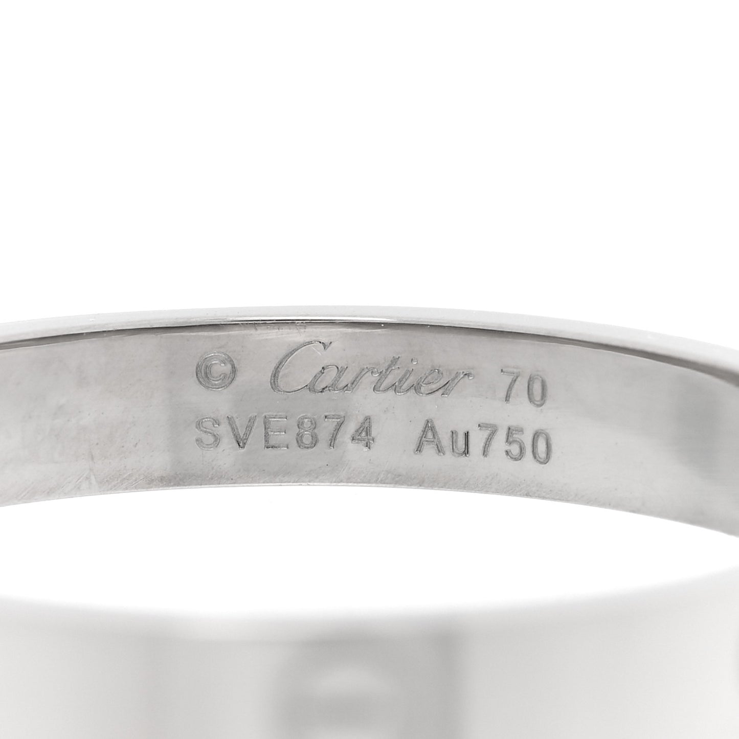 18K White Gold 3.5mm LOVE Wedding Band Ring 70 13