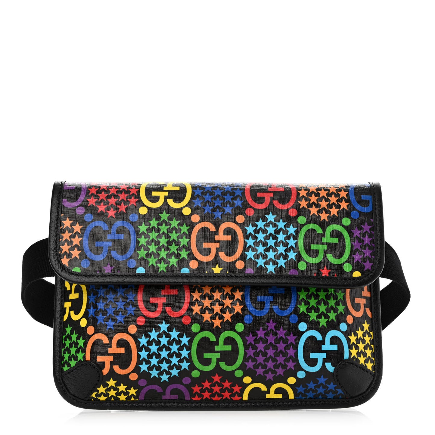 GG Supreme Monogram Psychedelic Slim Belt Bag Black