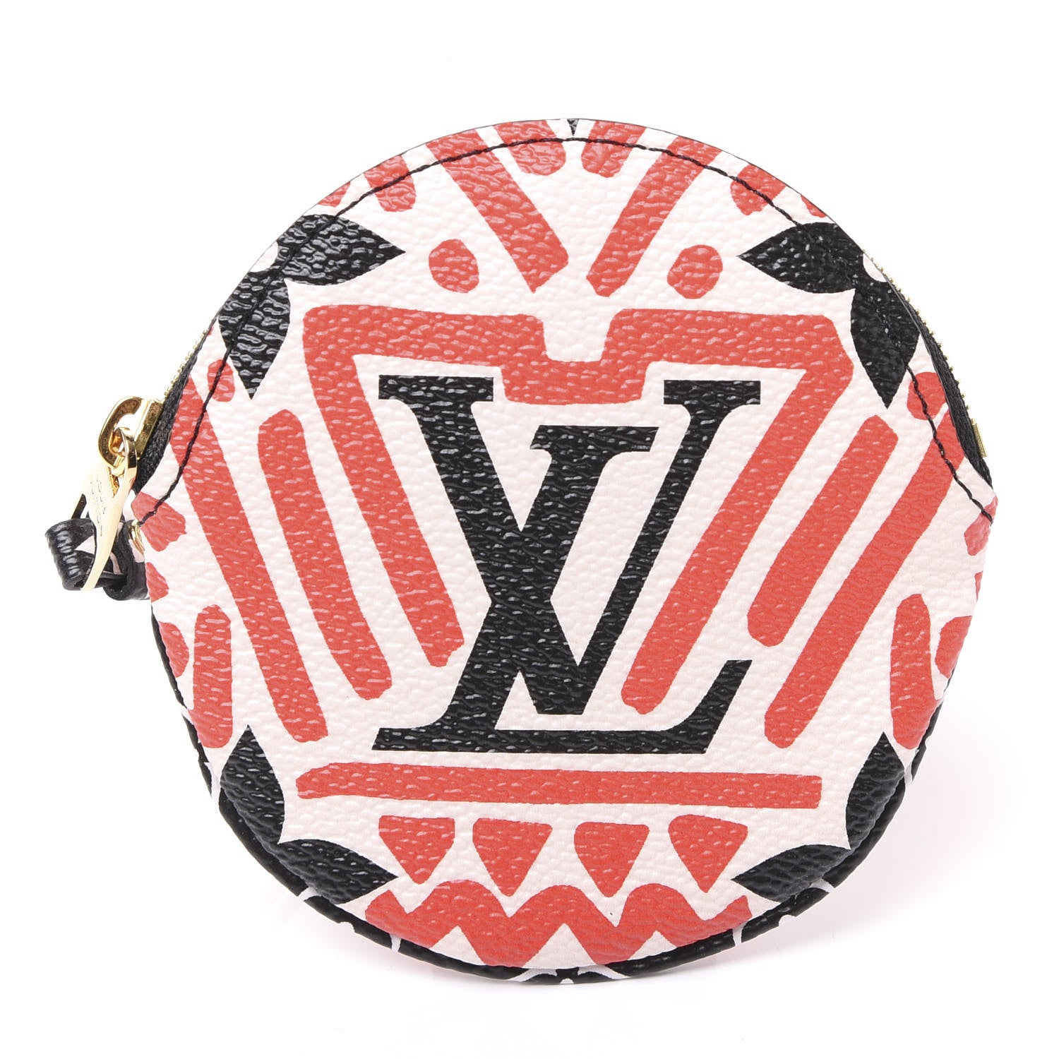 Louis Vuitton Monogram Giant Crafty Round Coin Purse Creme Rouge 1 of 9