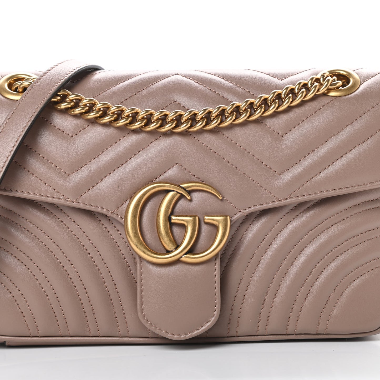 Calfskin Matelasse Small GG Marmont Shoulder Bag Porcelain Rose