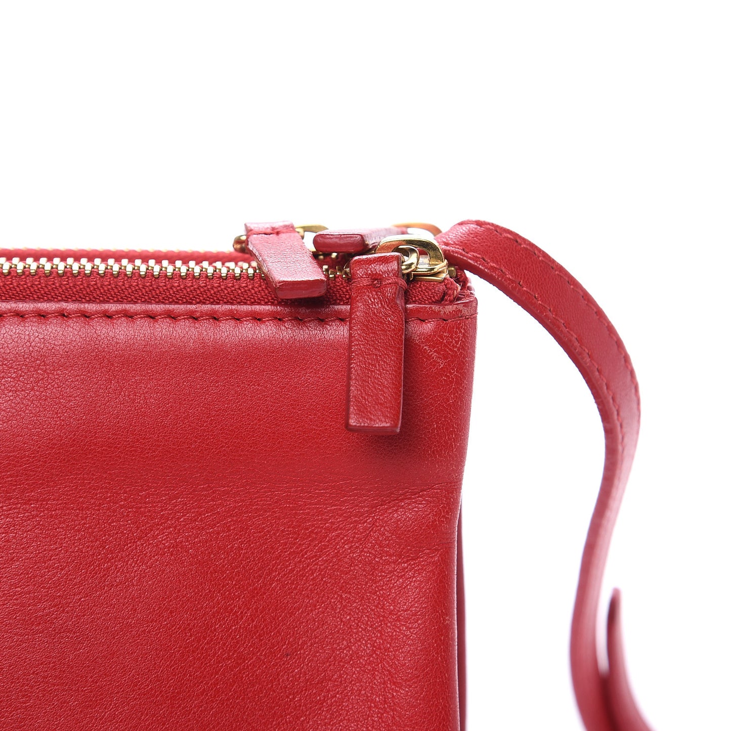 Lambskin Small Trio Crossbody Bag Red