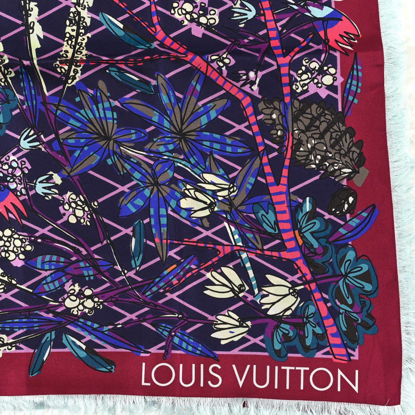 Silk Square Scarf Purple