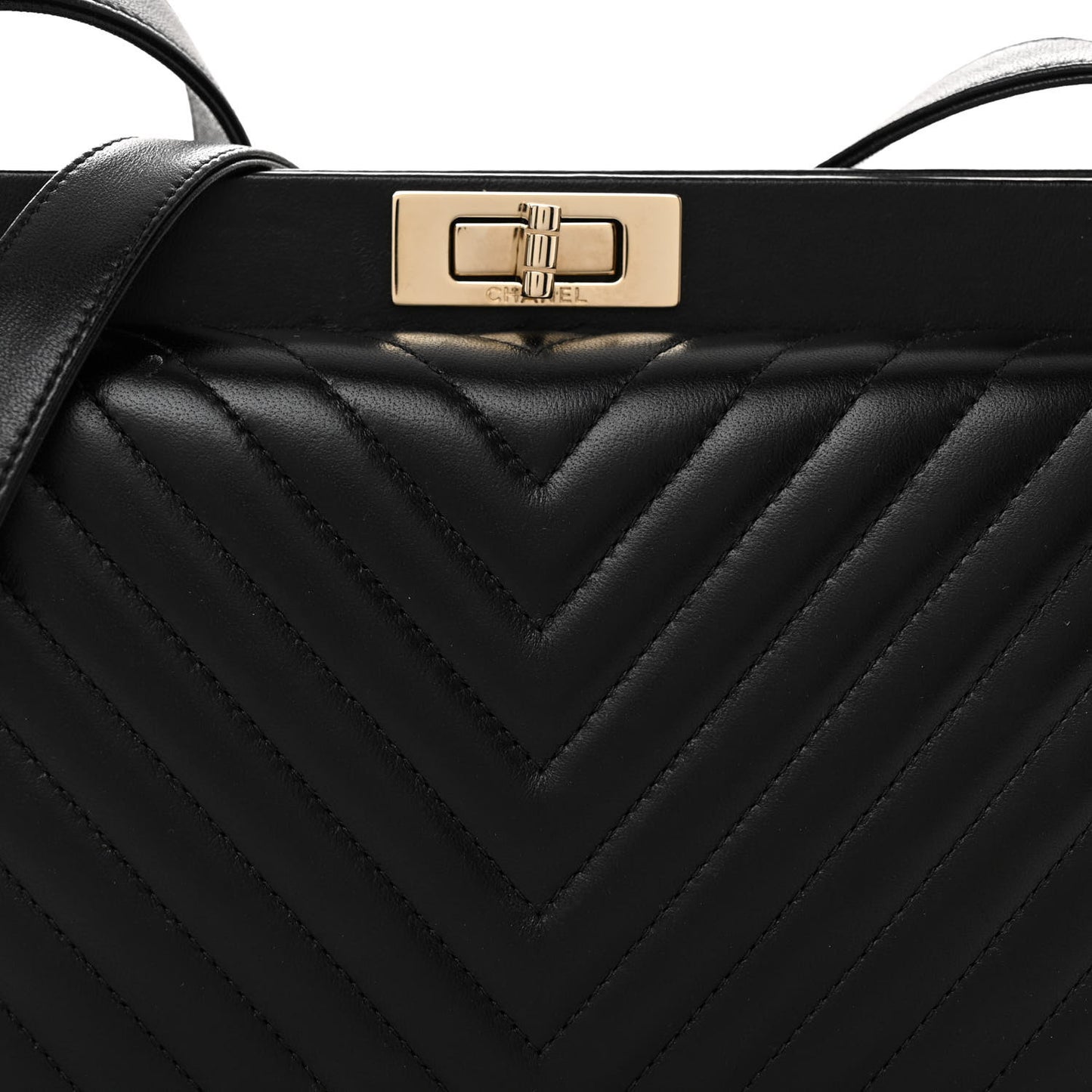 Lambskin Chevron Reissue Quilted Clutch Bag Black