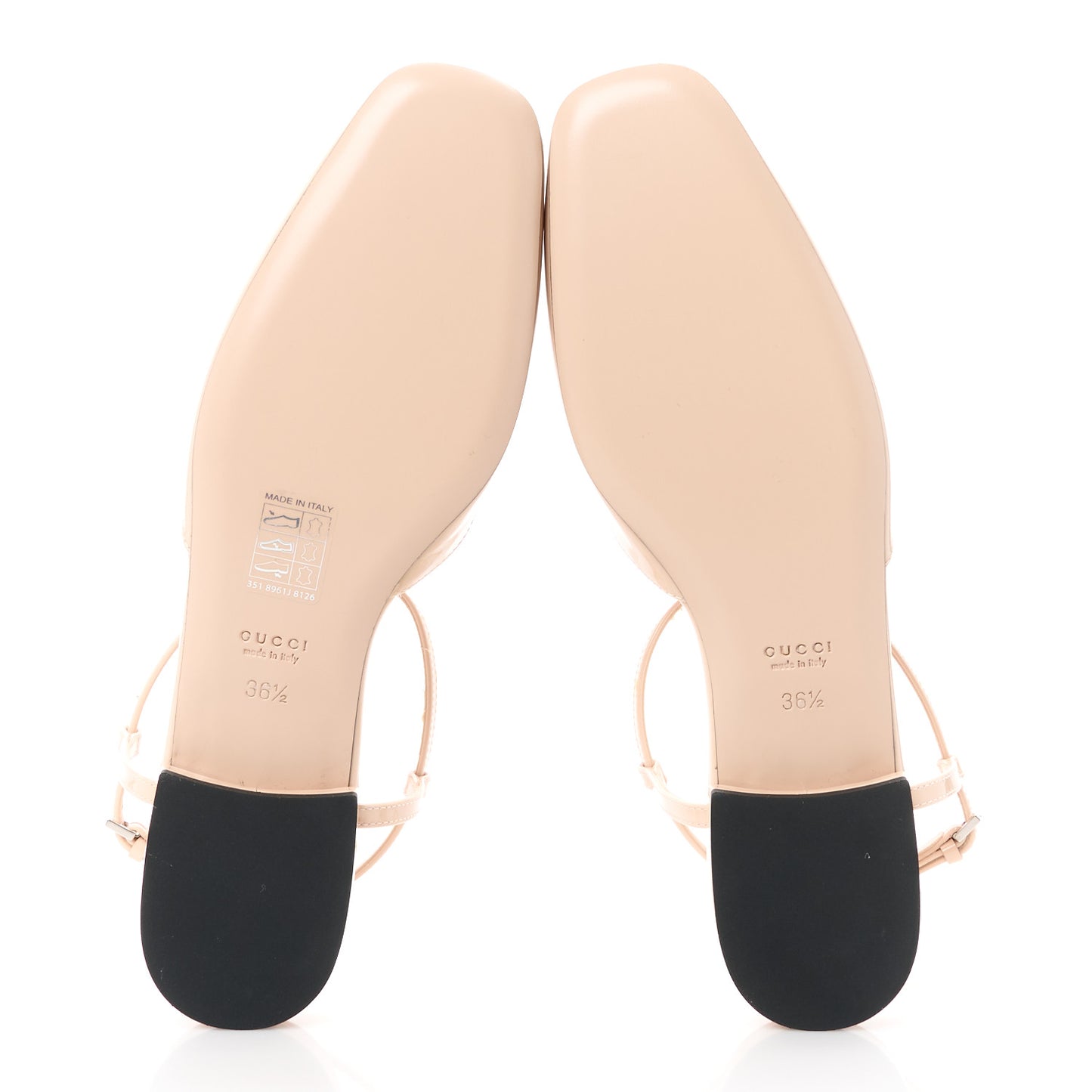 Vernice Crystal Double G Ballet Flat 36.5 Skin Rose