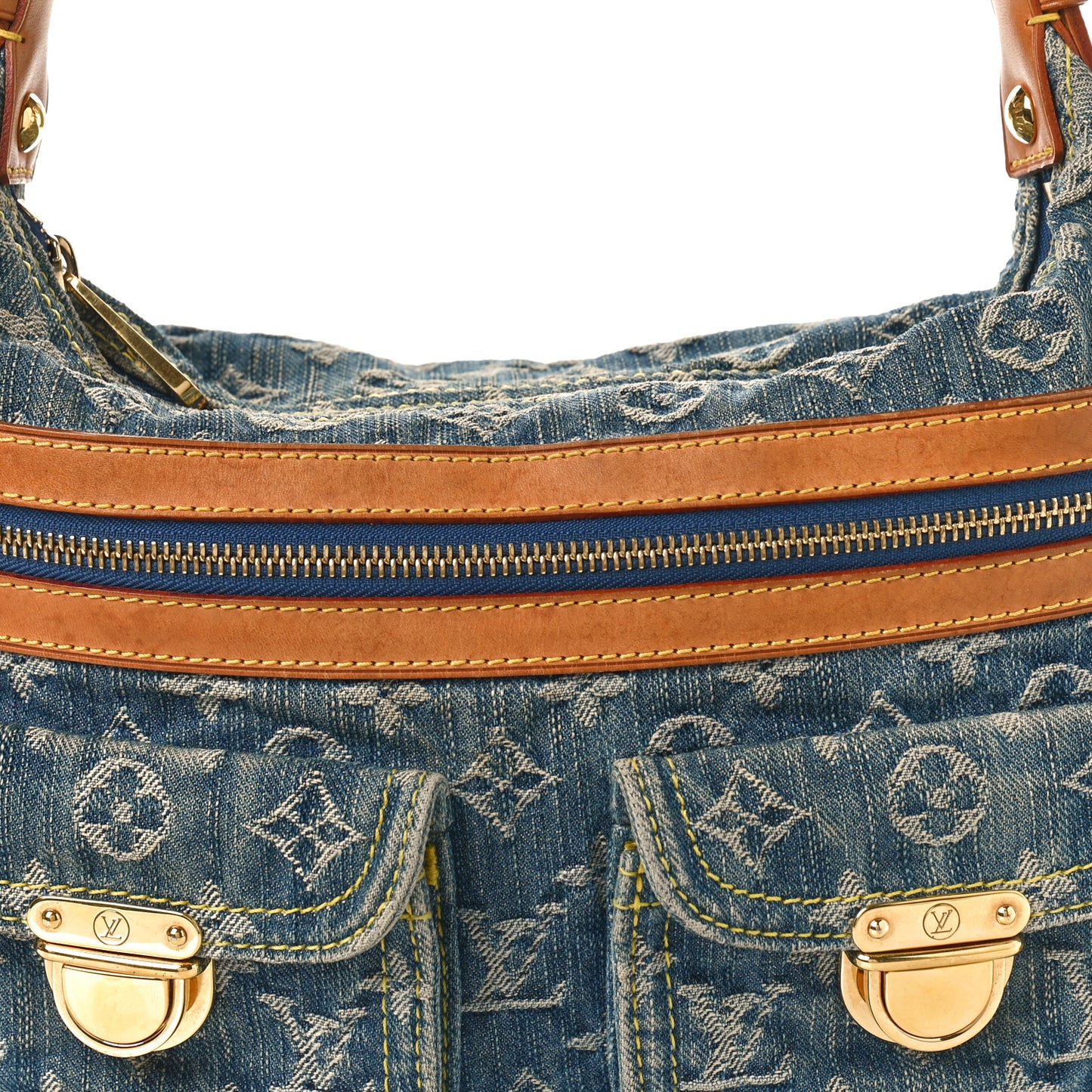 LOUIS VUITTON Monogram Denim Baggy PM Blue