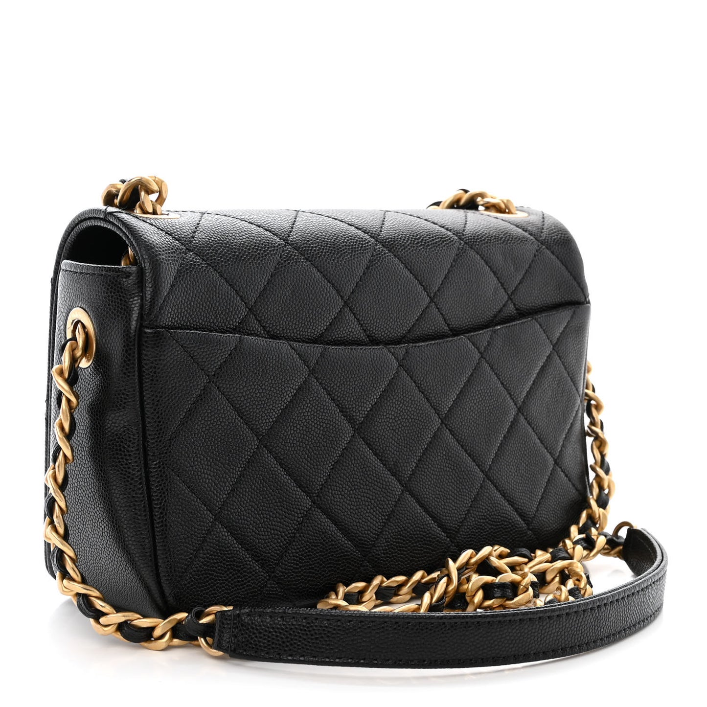 Caviar Quilted Small Fashion Therapy Flap Bag Black