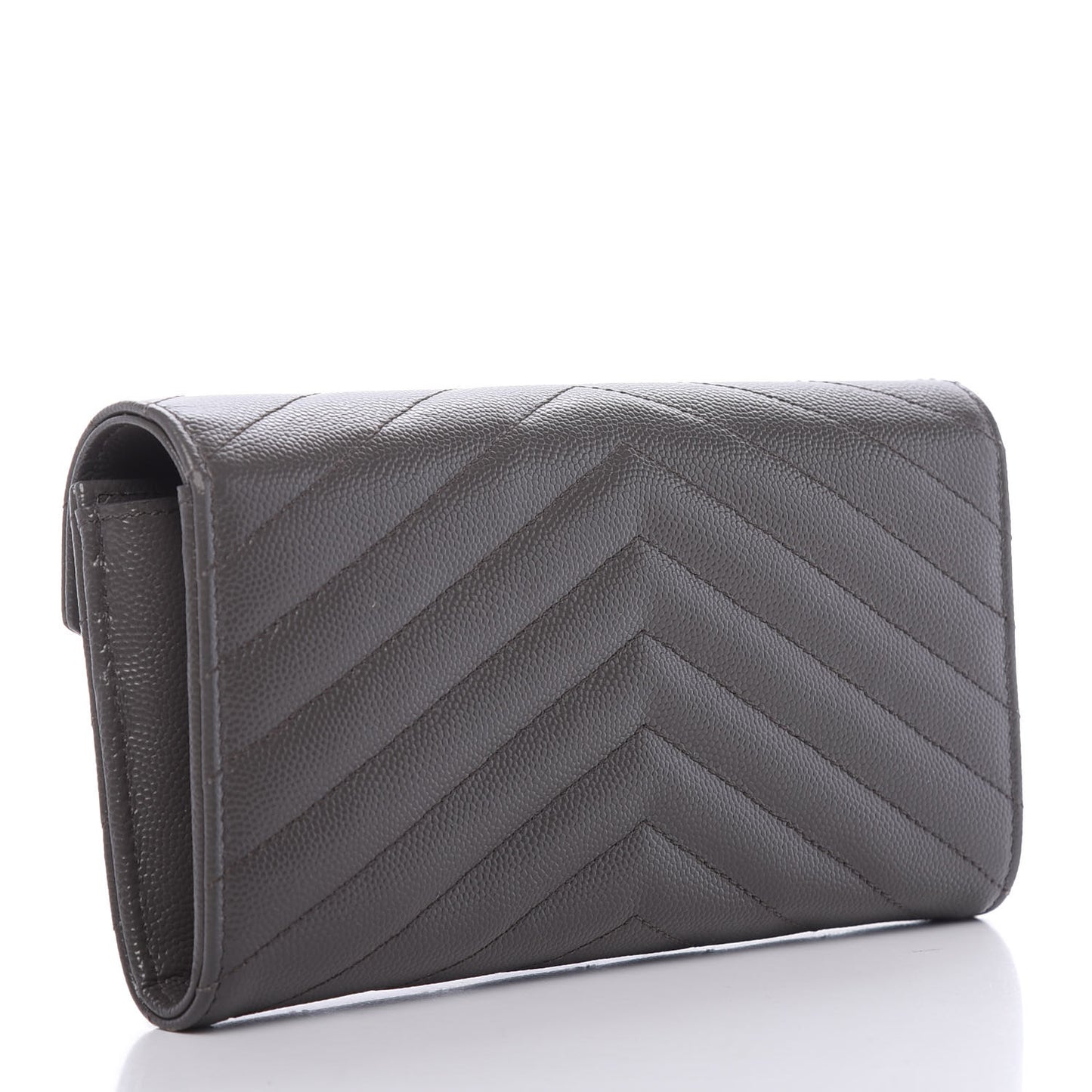 Grain De Poudre Matelasse Chevron Monogram Flap Wallet Coal