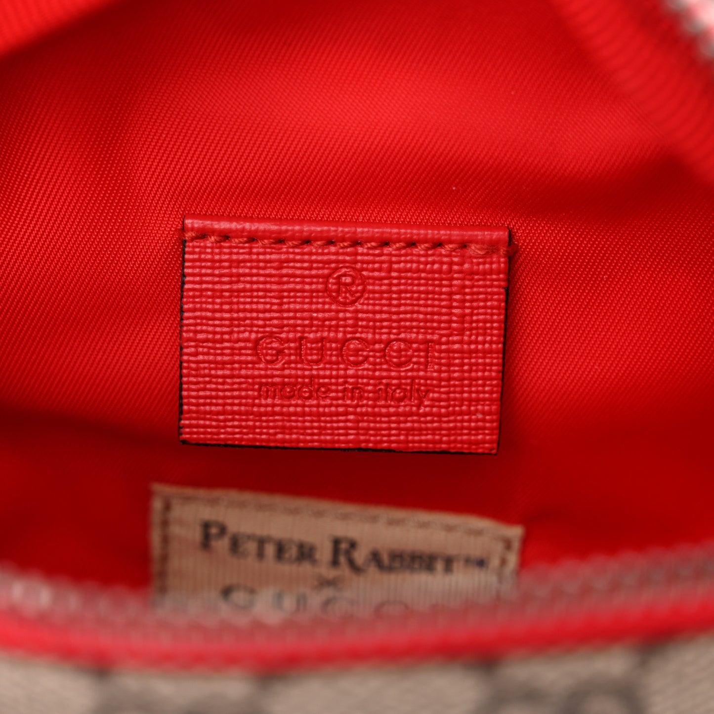 X Peter Rabbit GG Supreme Monogram Rabbit Apple Childrens Belt Bag