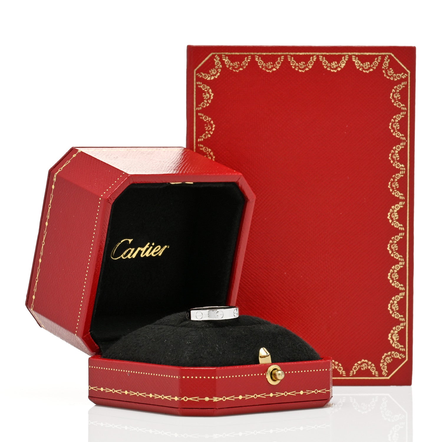 Cartier 18K White Gold 3.5mm LOVE Wedding Band Ring 48 4.5 9 of 10