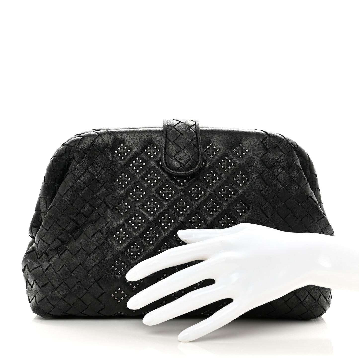 Nappa Intrecciato Studded The Lauren 1980 Clutch Black
